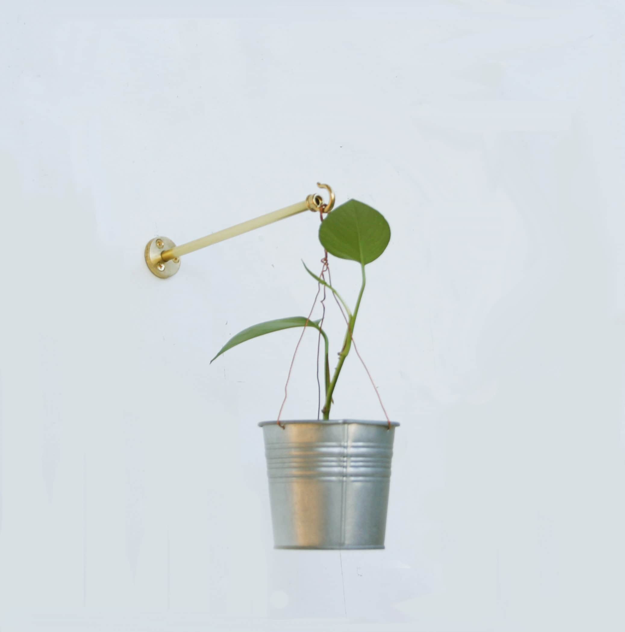 hanging planter hooks Solid brass planter hanger-Brass wall hanger-Brass wall hook-Brass pla