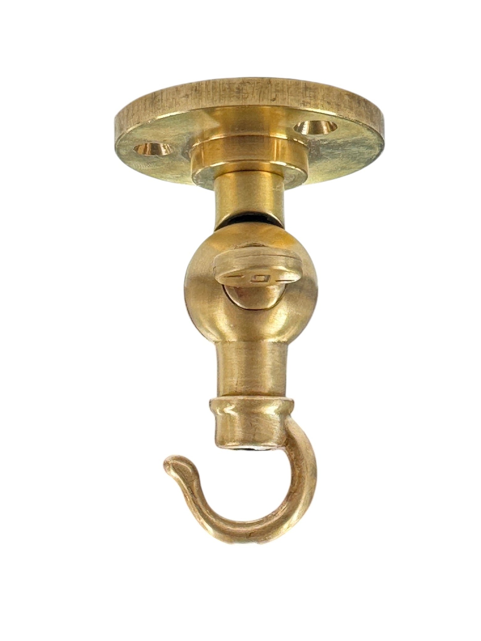 Solid Brass Adjustable Swivel Hook – 3 1/8" Heavy Duty Ceiling & Wall Swag Hook No. 8001