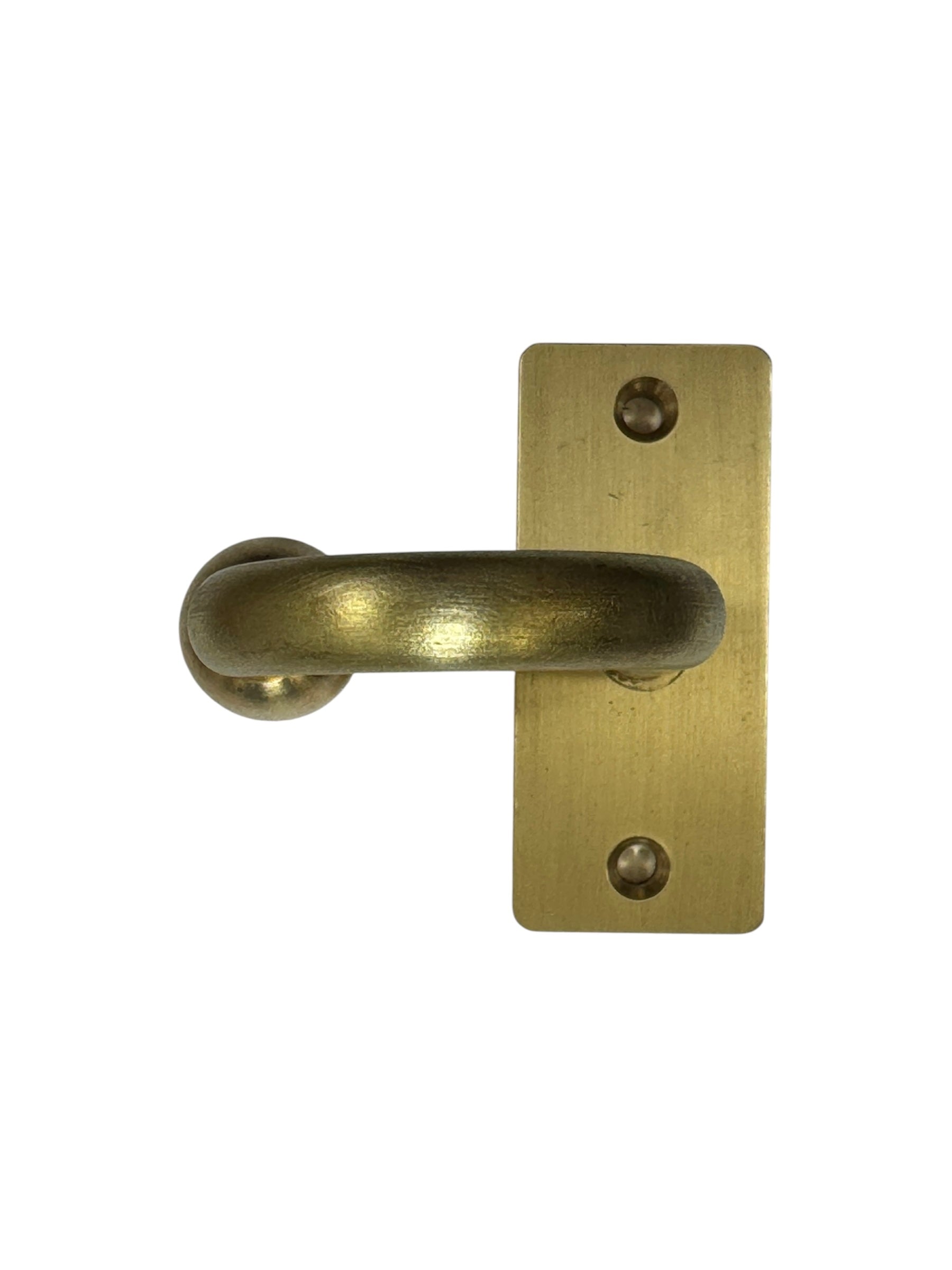 Solid Brass J-Hook with Rectangular Base – 3.25" Heavy Duty Ceiling & Wall Hook No.8003