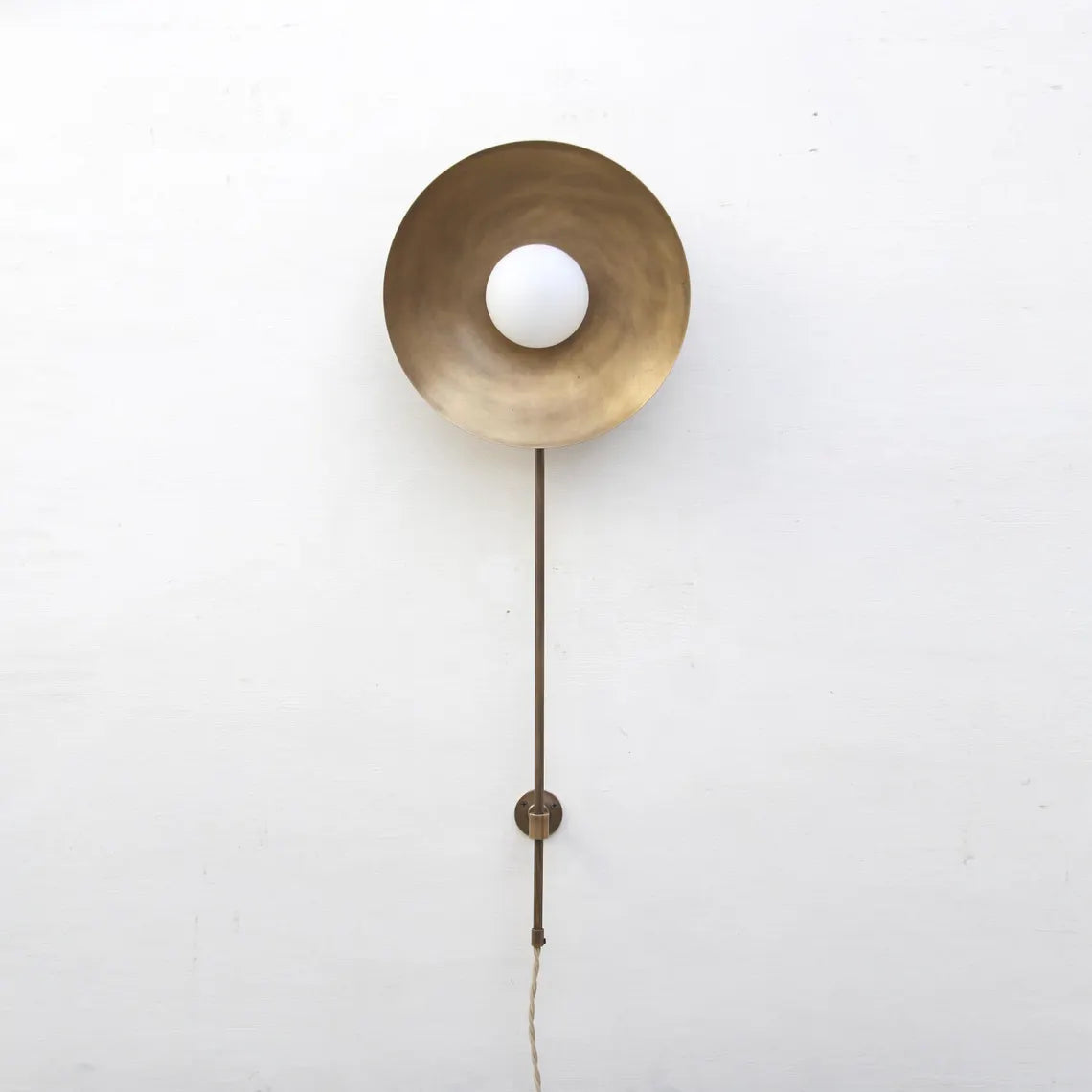 Plug-in Brass Wall Sconce light with 12",14" or shade , Wall sconce light, Minimal Sconce Light, G-9", UL Listed No.0810