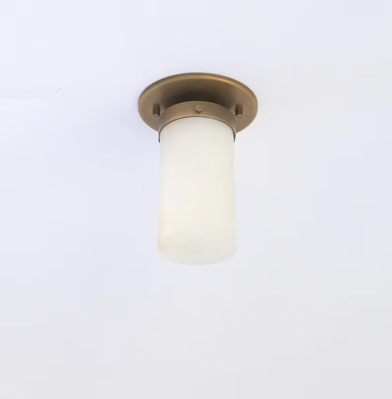 Flush mount light with Alabaster Shade, Modern ceiling light, UL Listed, No.1210