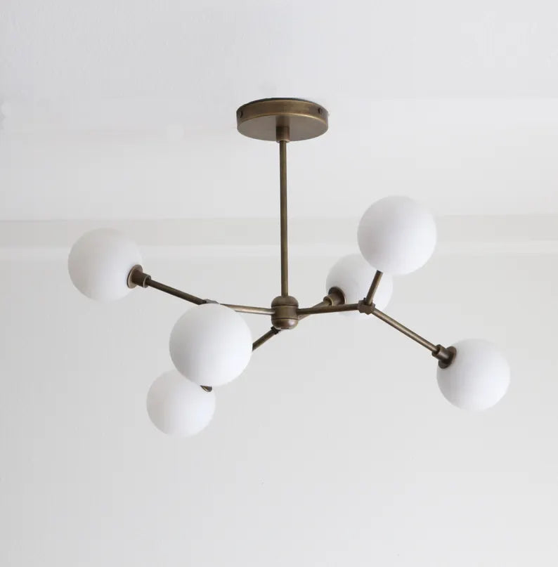 Modern Brass Sputnik Chandelier, Mid-century Modern Sputnik, UL Listed, PPQ4, No.4062