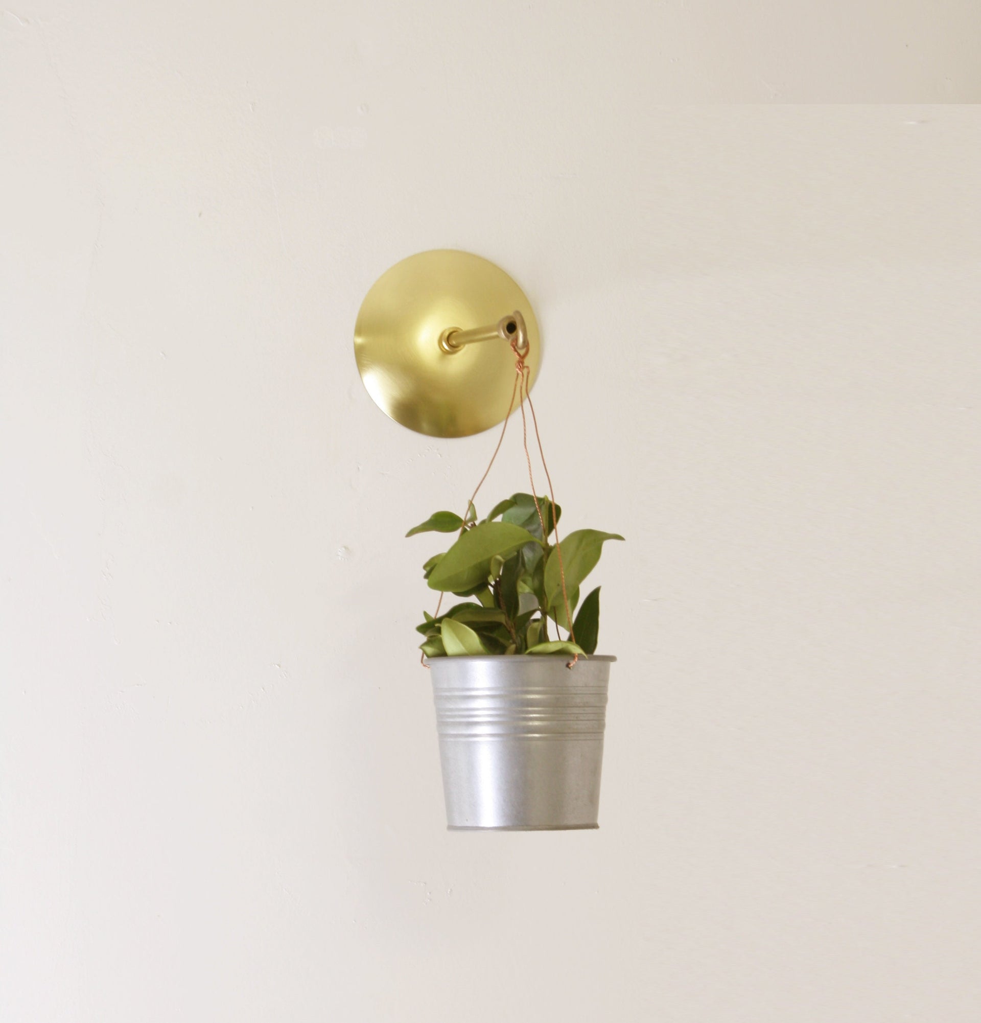 Brass planter hanger - Brass wall hanger - Brass wall hook - Brass planter hook - Brass hanging plant bracket hook, No.1510