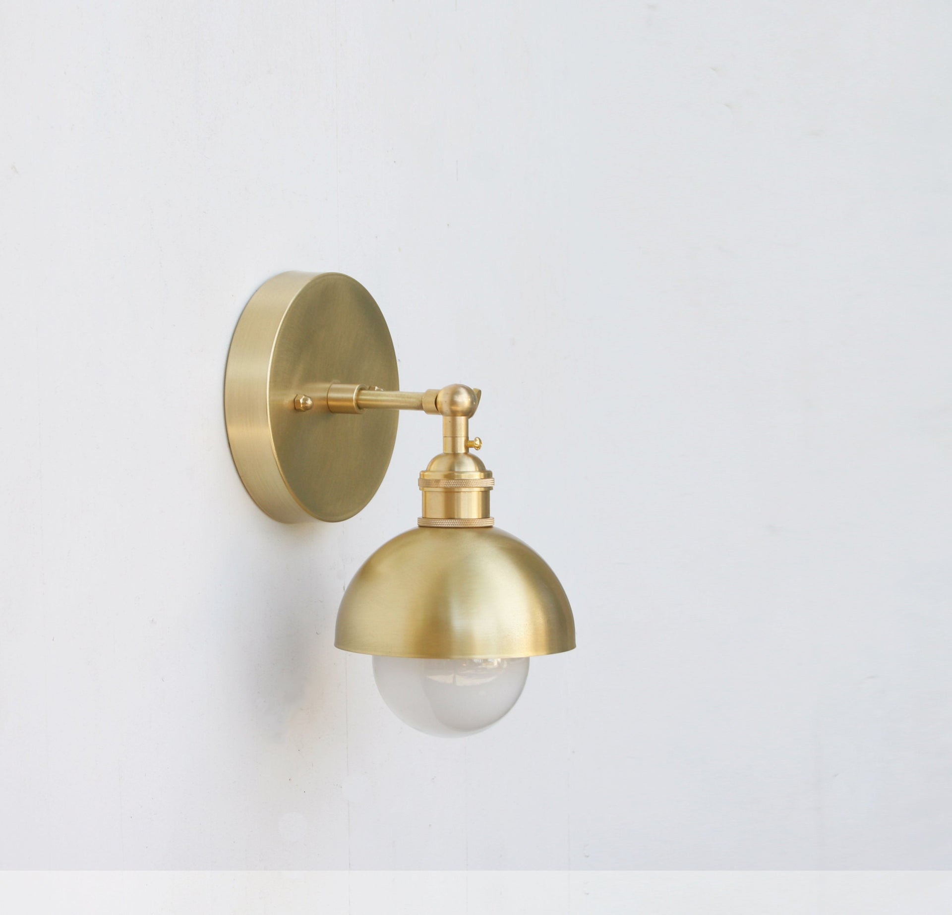Brass Adjustable Wall Sconce light with brass shade, Solid Brass Wall Sconce light, Mid Century Sconce, UL Listed No.0238