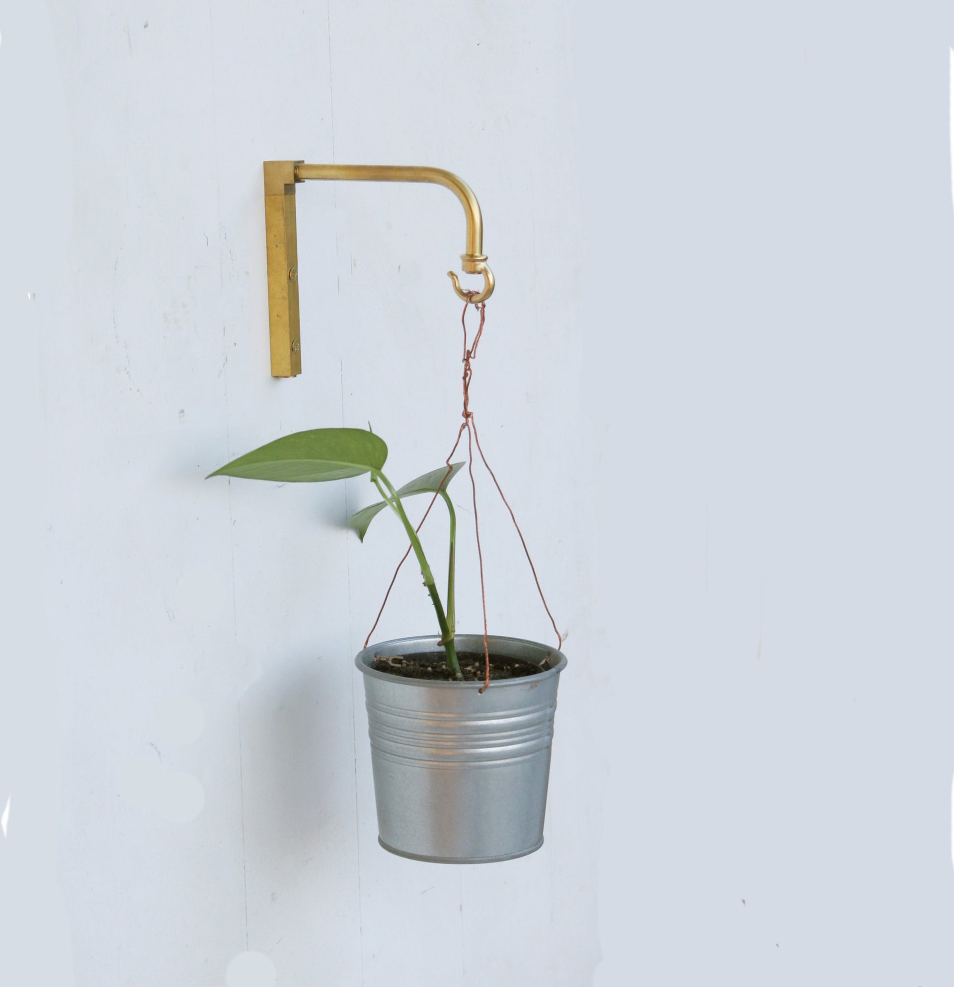 Solid brass planter hanger-Brass wall hanger-Brass wall hook-Brass planter hook-Brass hanging plant bracket hook