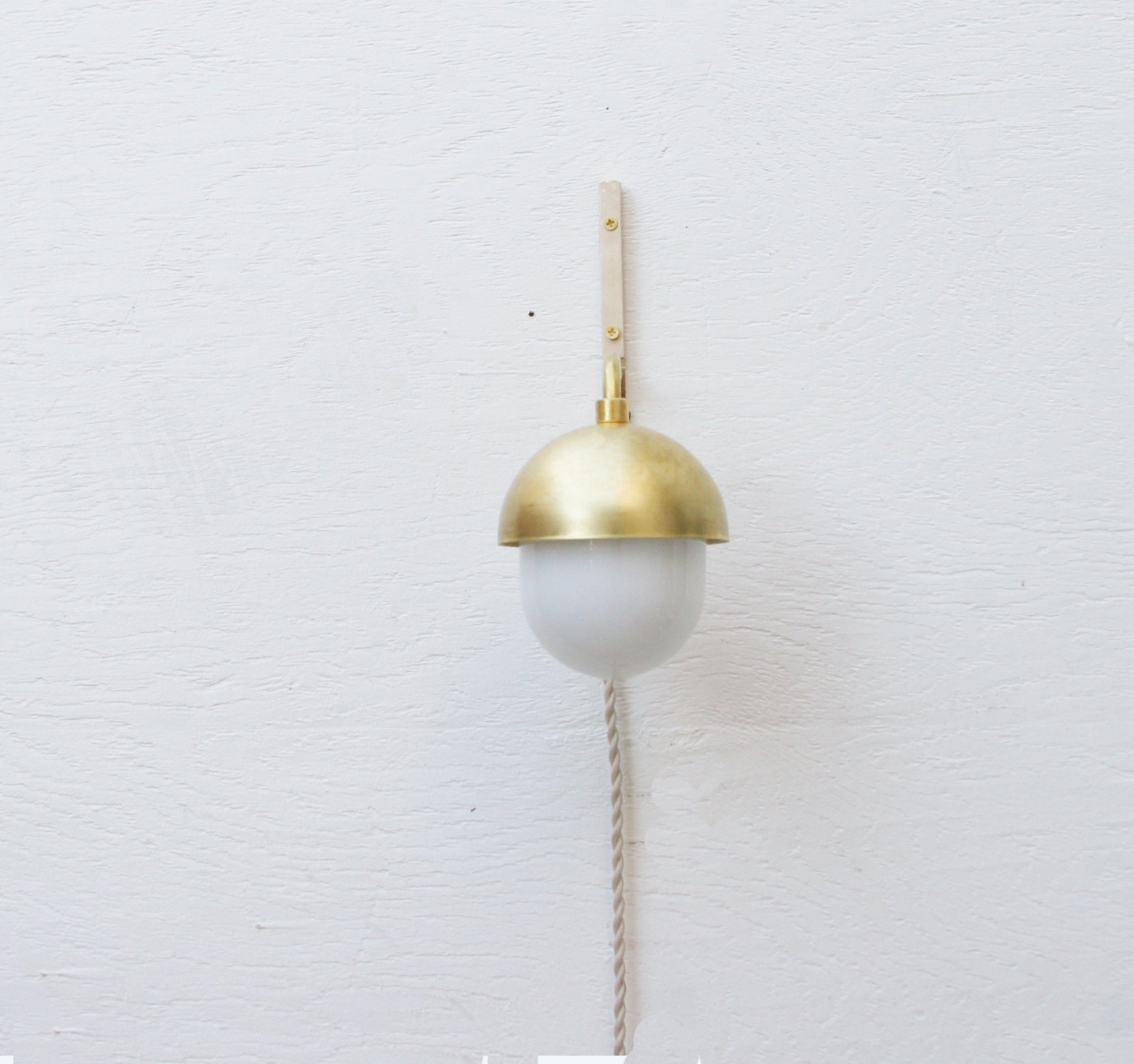 Plug-in  wall sconce Light with Glass Shade, Brass light with glass shade, Minimalist Wall Sconce Light No.0155