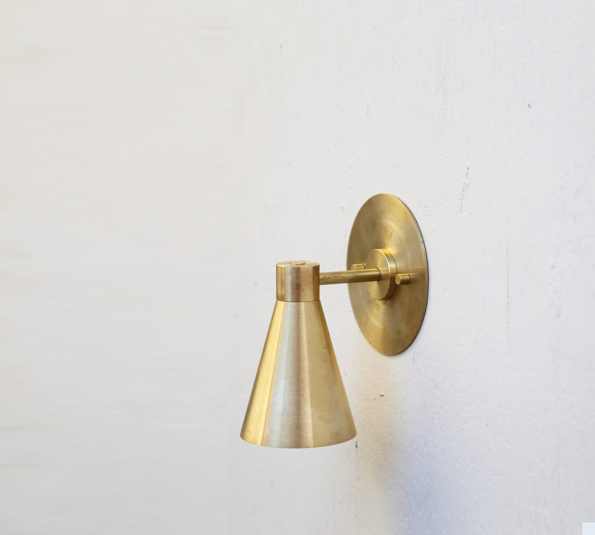 Brass Wall Sconce  light, Modern brass light,  Un-lacquered  brass wall sconce light, Minimal Sconce Light