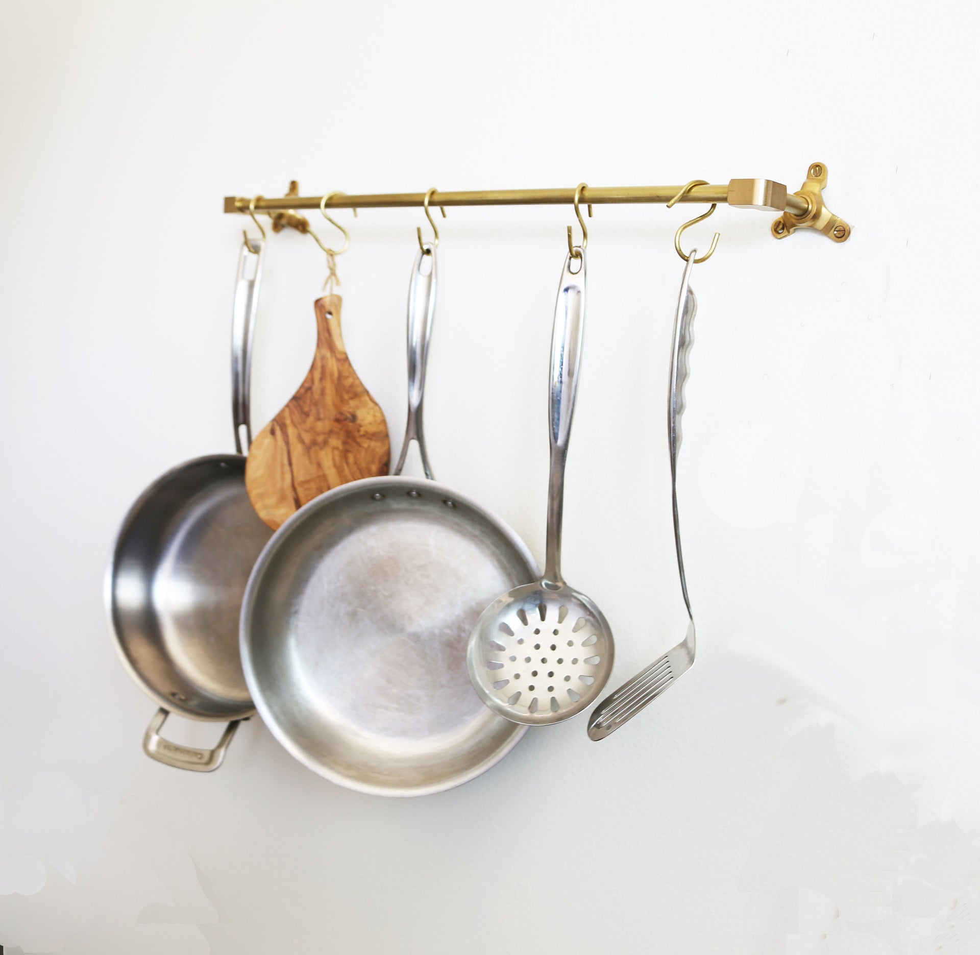 Pot Rack, Wall Mount Pot Rack, Brass Pot And Rail, Heavy Duty Pot Rack