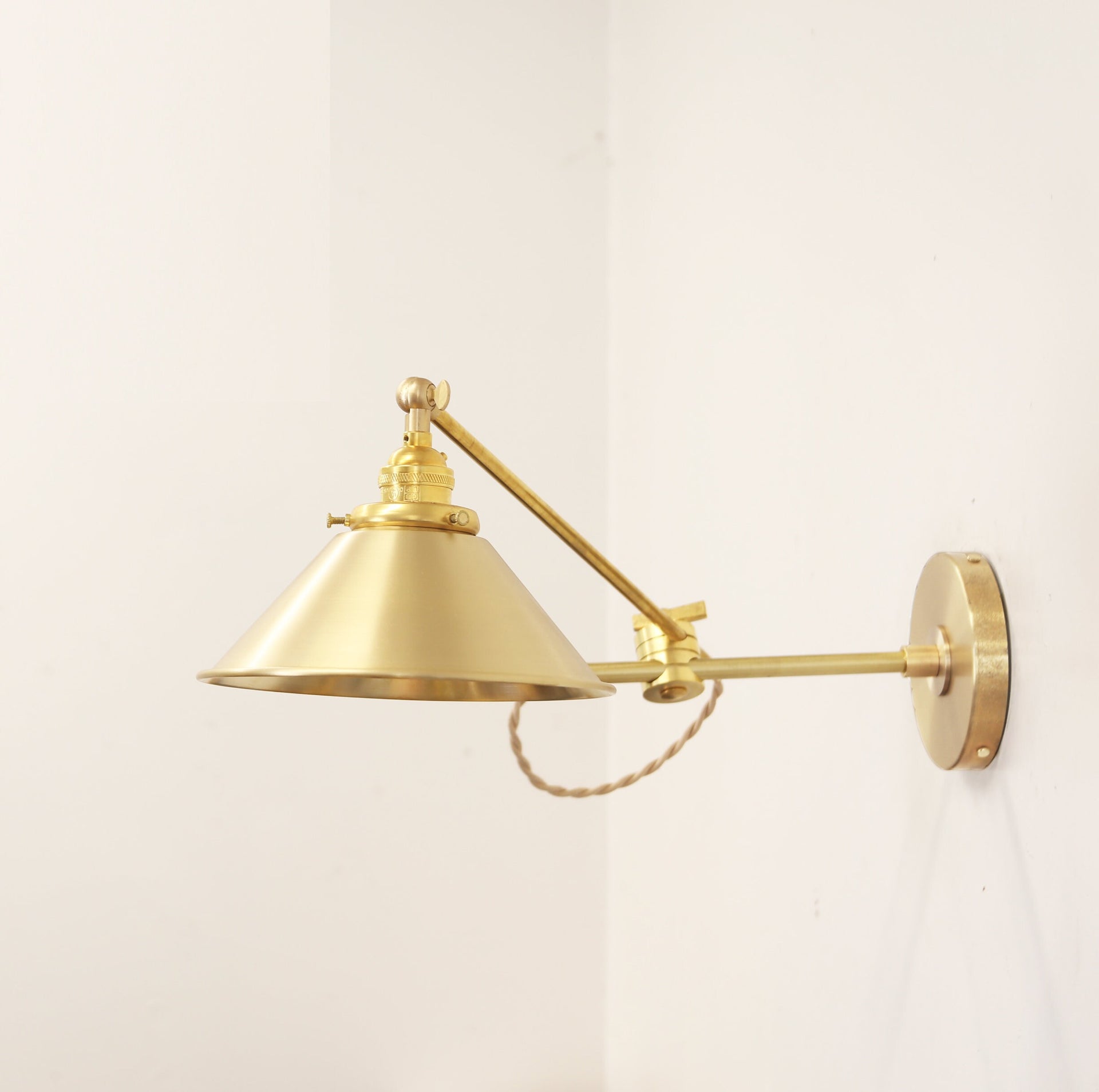 Articulating Brass Wall Sconce Light, Adjustable Wall Light,  UL Listed. No.0271
