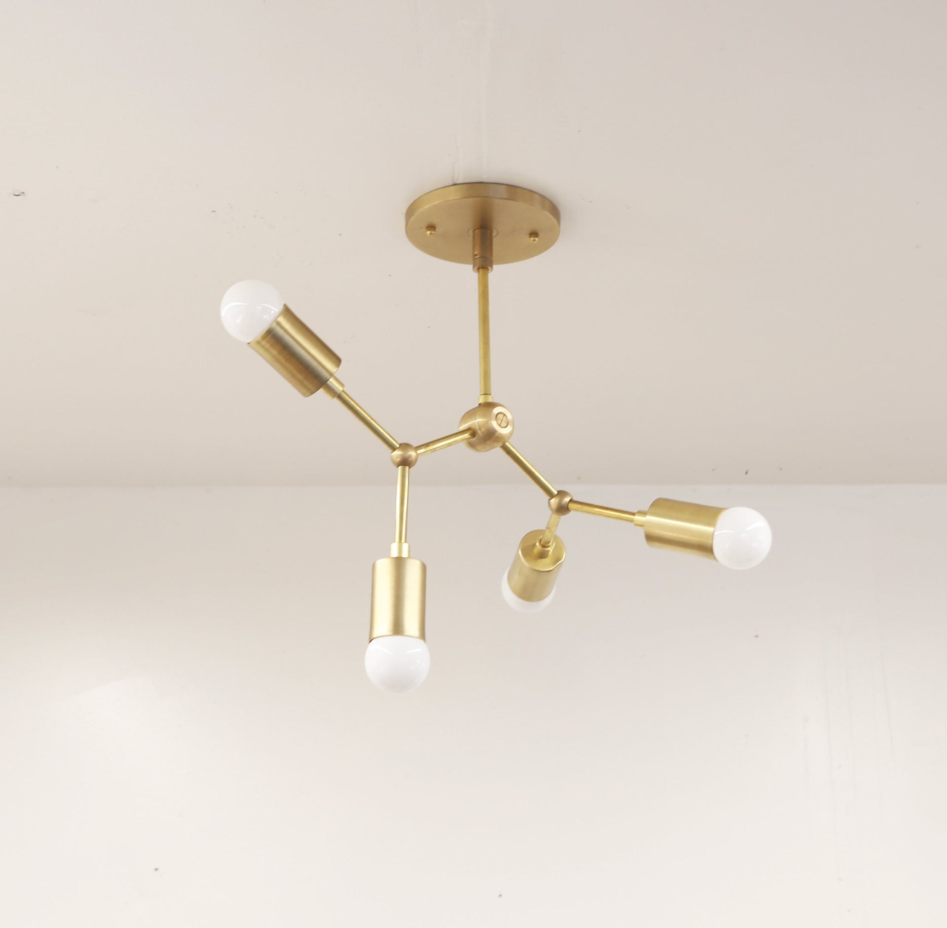 Modern Brass Sputnik Chandelier- Mid-century Modern Sputnik -4 arms