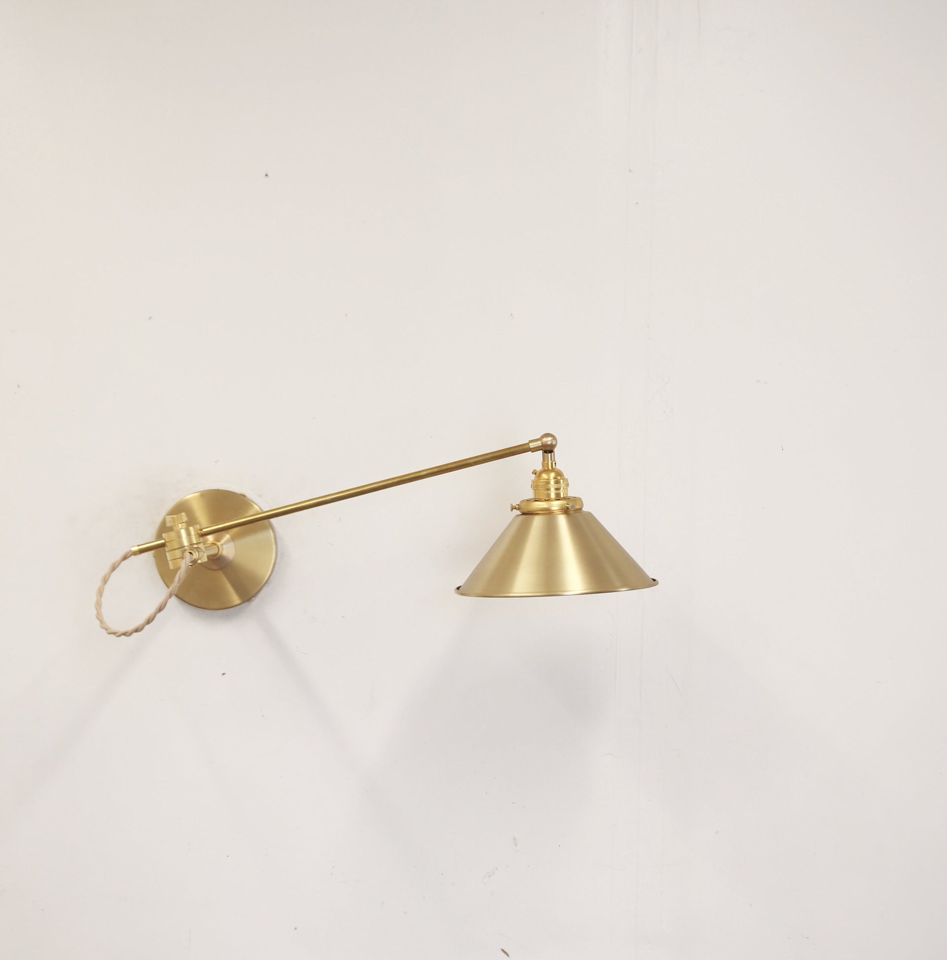 Articulating Brass Wall Sconce Light, Adjustable Wall Light