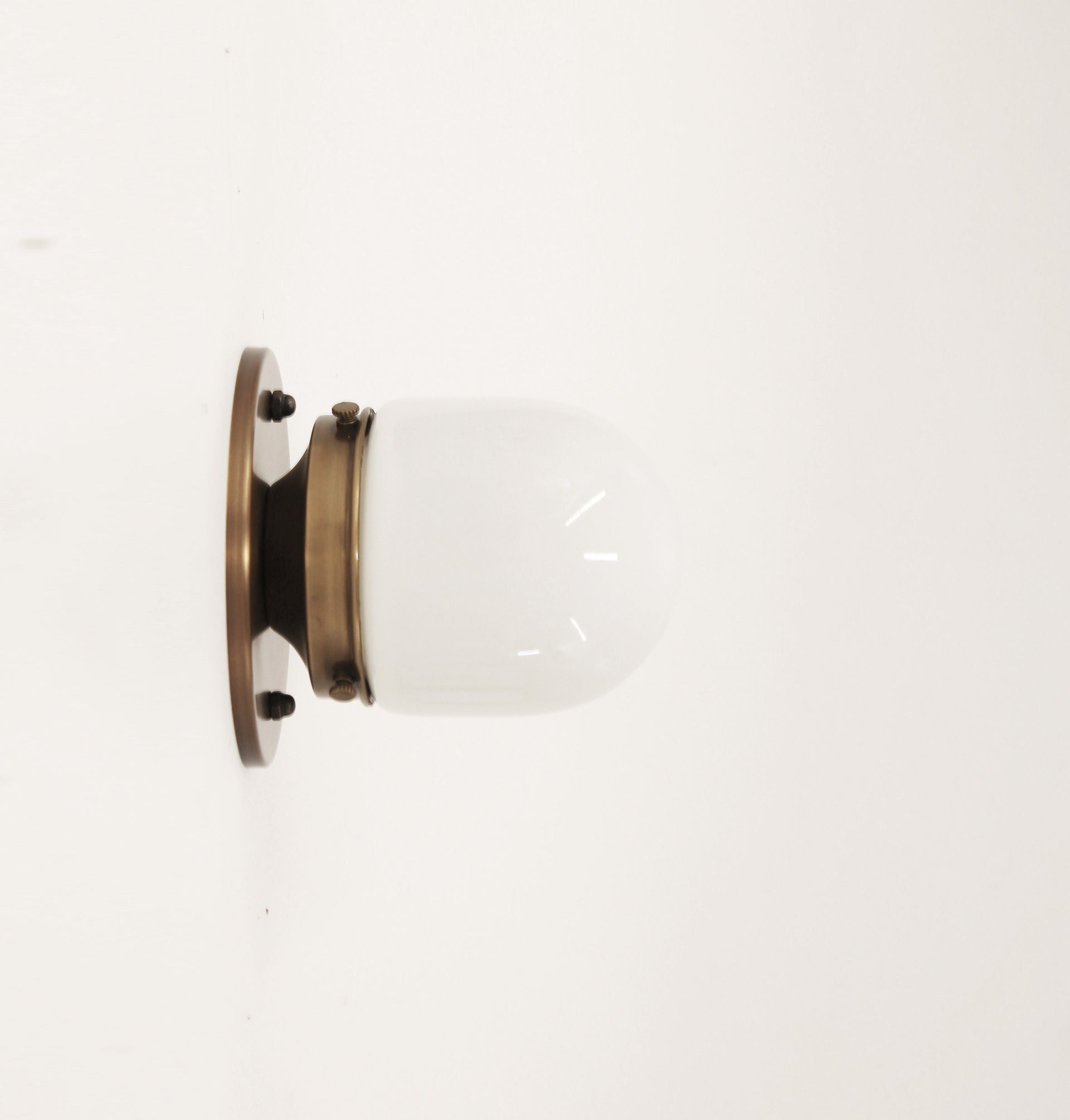 Wall Sconce Light, Flush mount Ceiling Light, Mid Century Wall Sconce/Ceiling Light with white glass mini- shade, UL listed LM1 NO.0473