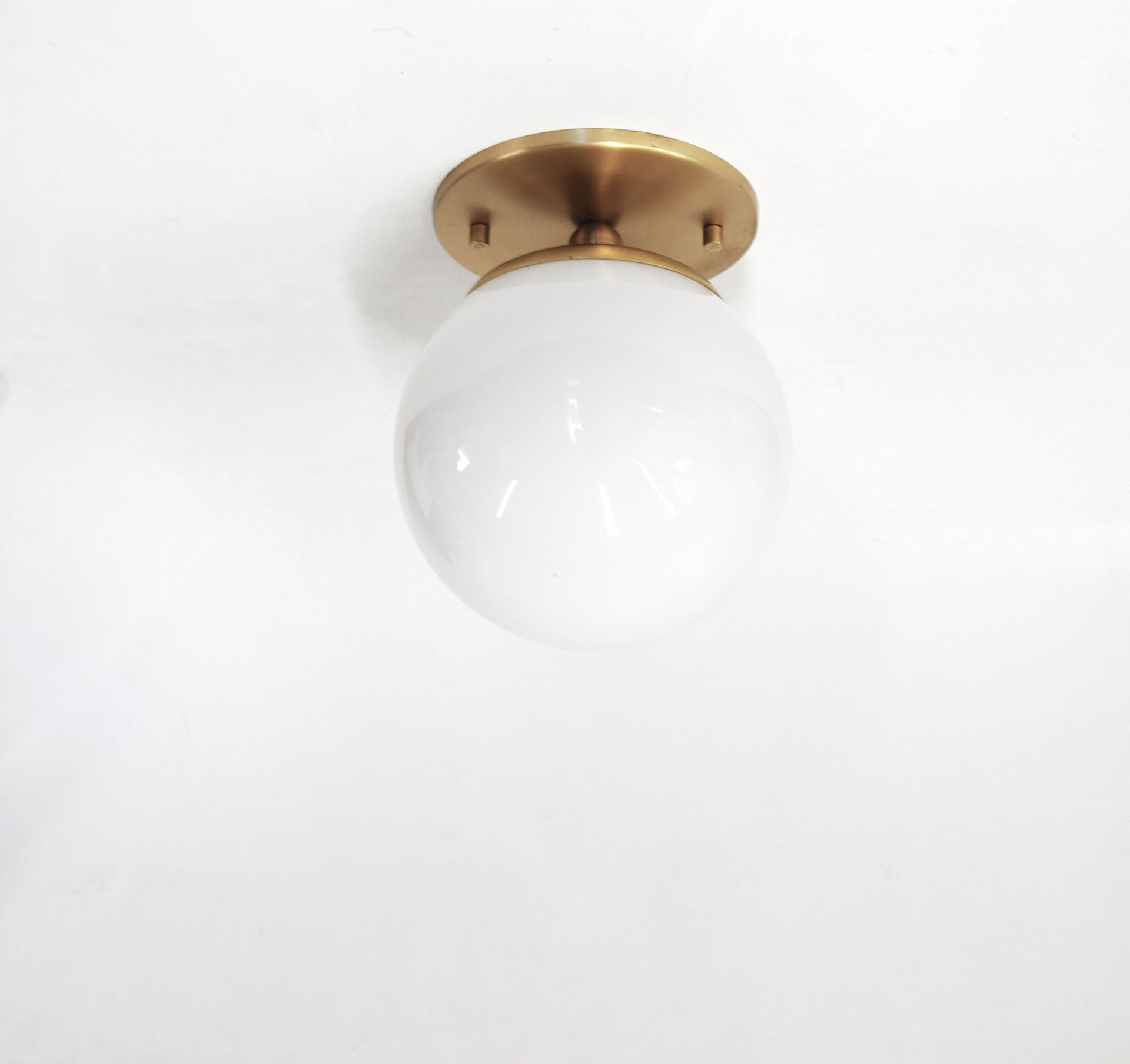 Glass globe  Flush Mount Ceiling Light Fixture - Mid Century Modern Globe Lighting Fixtures - Modern Brass Light Fixtures
