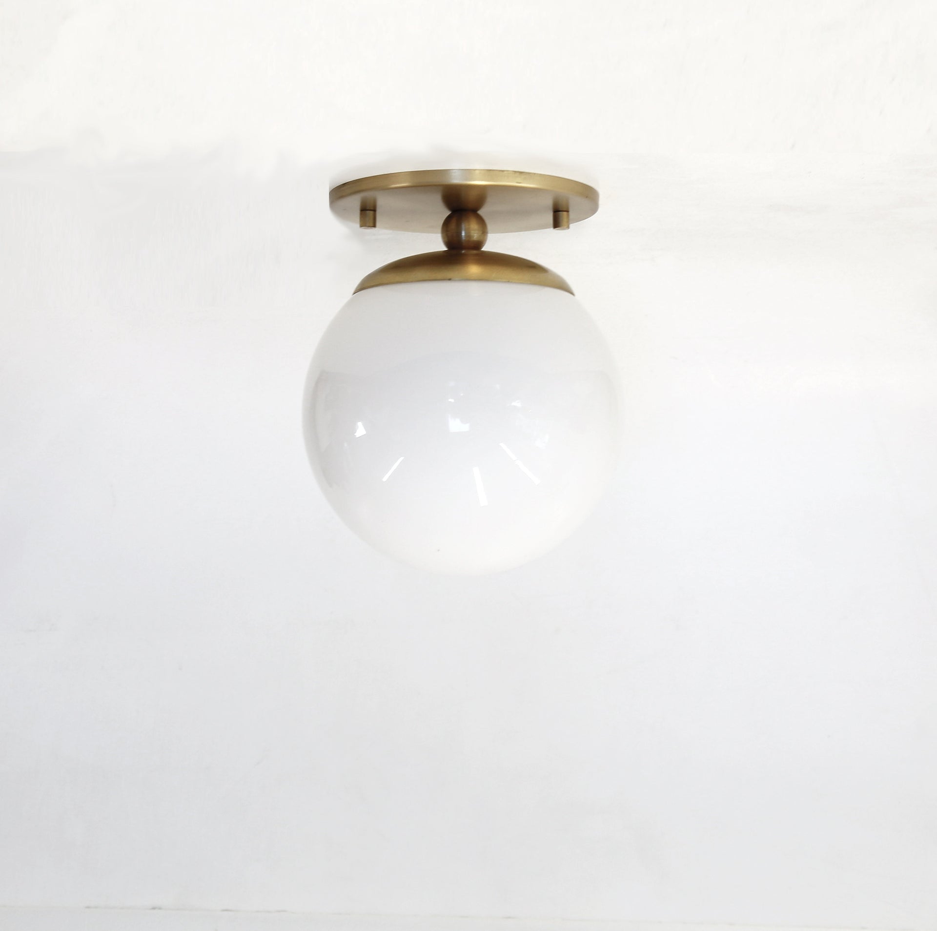 Glass globe  Flush Mount Ceiling Light Fixture - Mid Century Modern Globe Lighting Fixtures - Modern Brass Light Fixtures