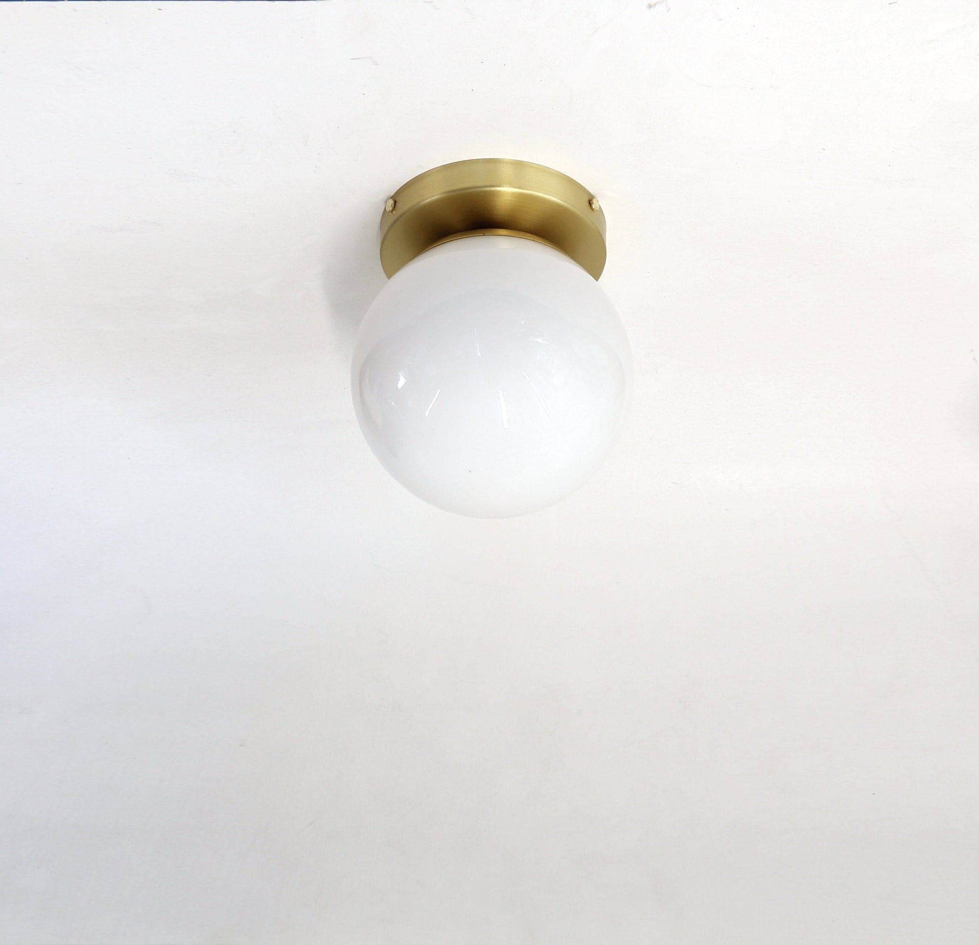 Glass globe Flush Mount Ceiling Light Fixture - Mid Century Modern Globe Lighting Fixtures - Modern Brass Light Fixtures, No.0372