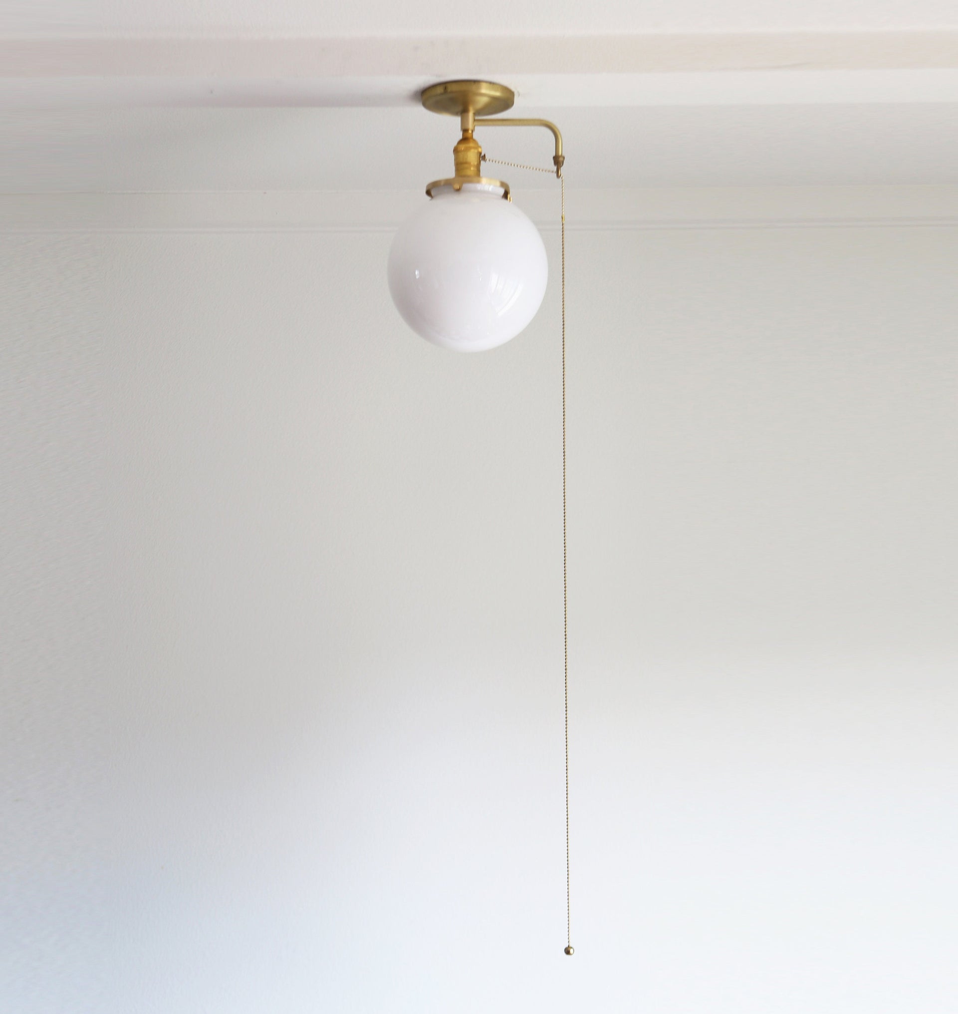 Glass globe  Flush Mount Ceiling Light Fixture -  Mid Century Modern Globe Lighting Fixtures - Modern Brass Light Fixtures