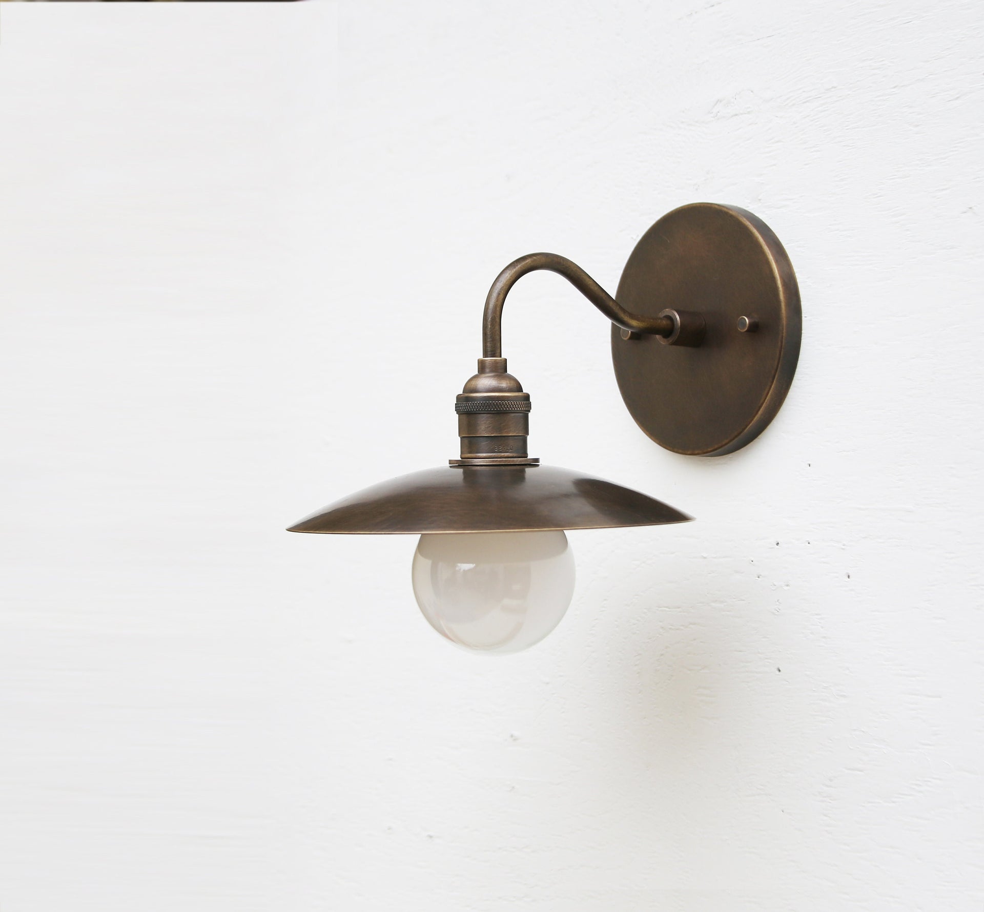 Solid Brass Wall Sconce  light with brass shade-Minimal Sconce Light