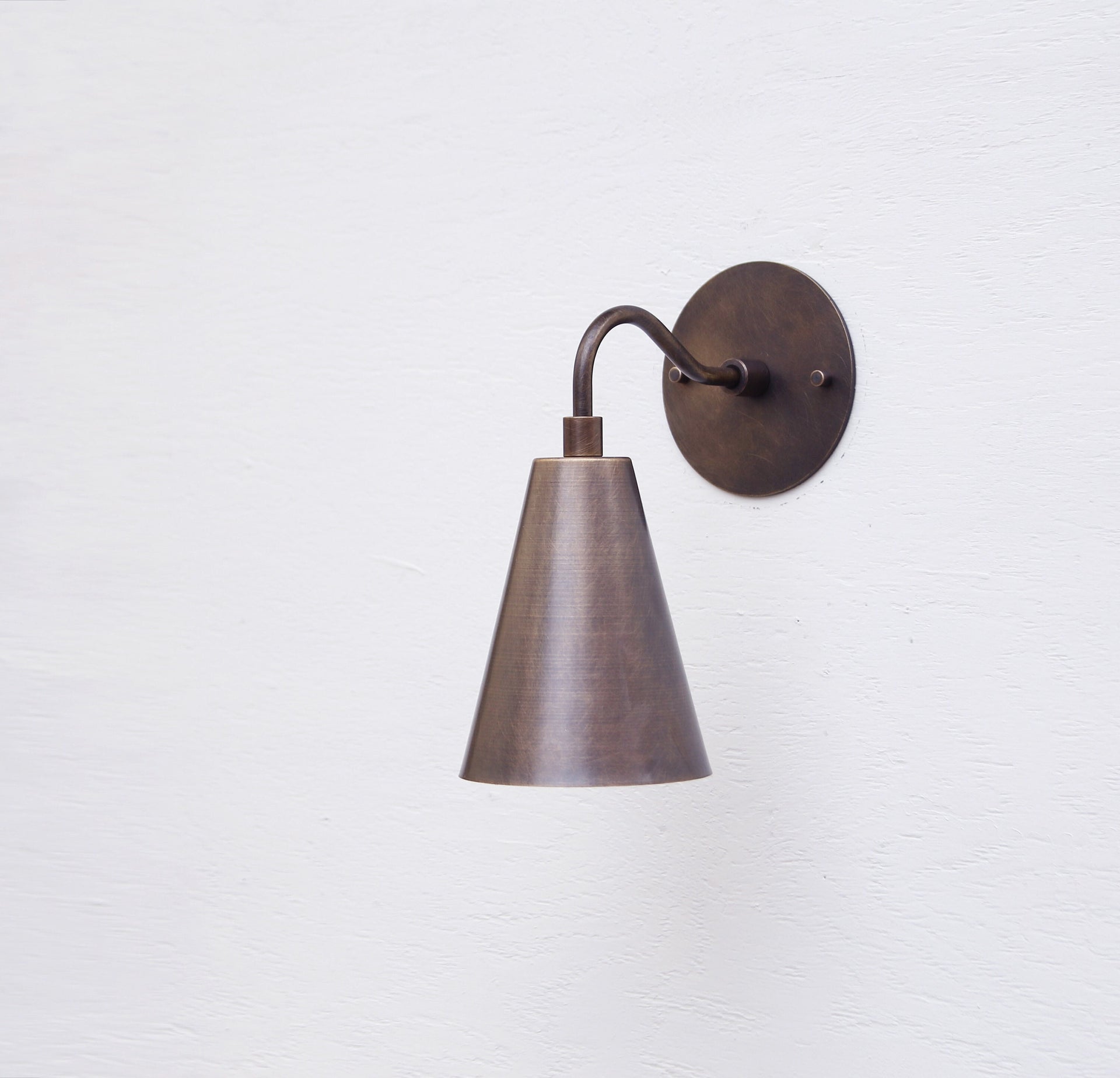 Aged brass Wall Sconce  light with, Modern brass light,  Mid Century brass wall sconce light