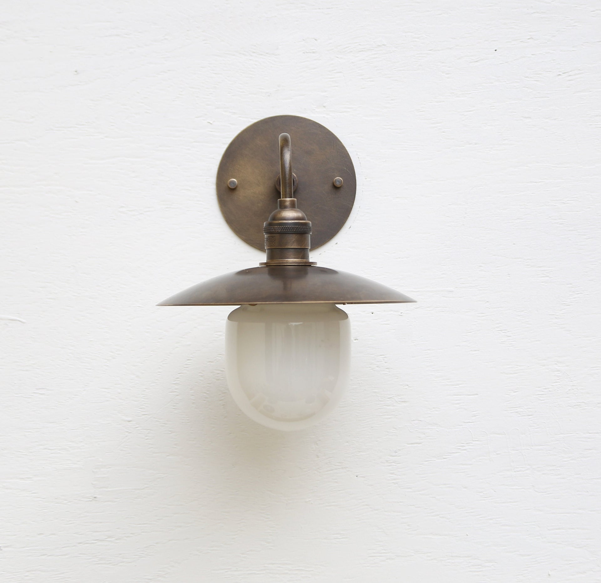 Solid Brass Wall Sconce light with brass shade-Wall Sconce Light with 8" brass shade- No.LM1-W