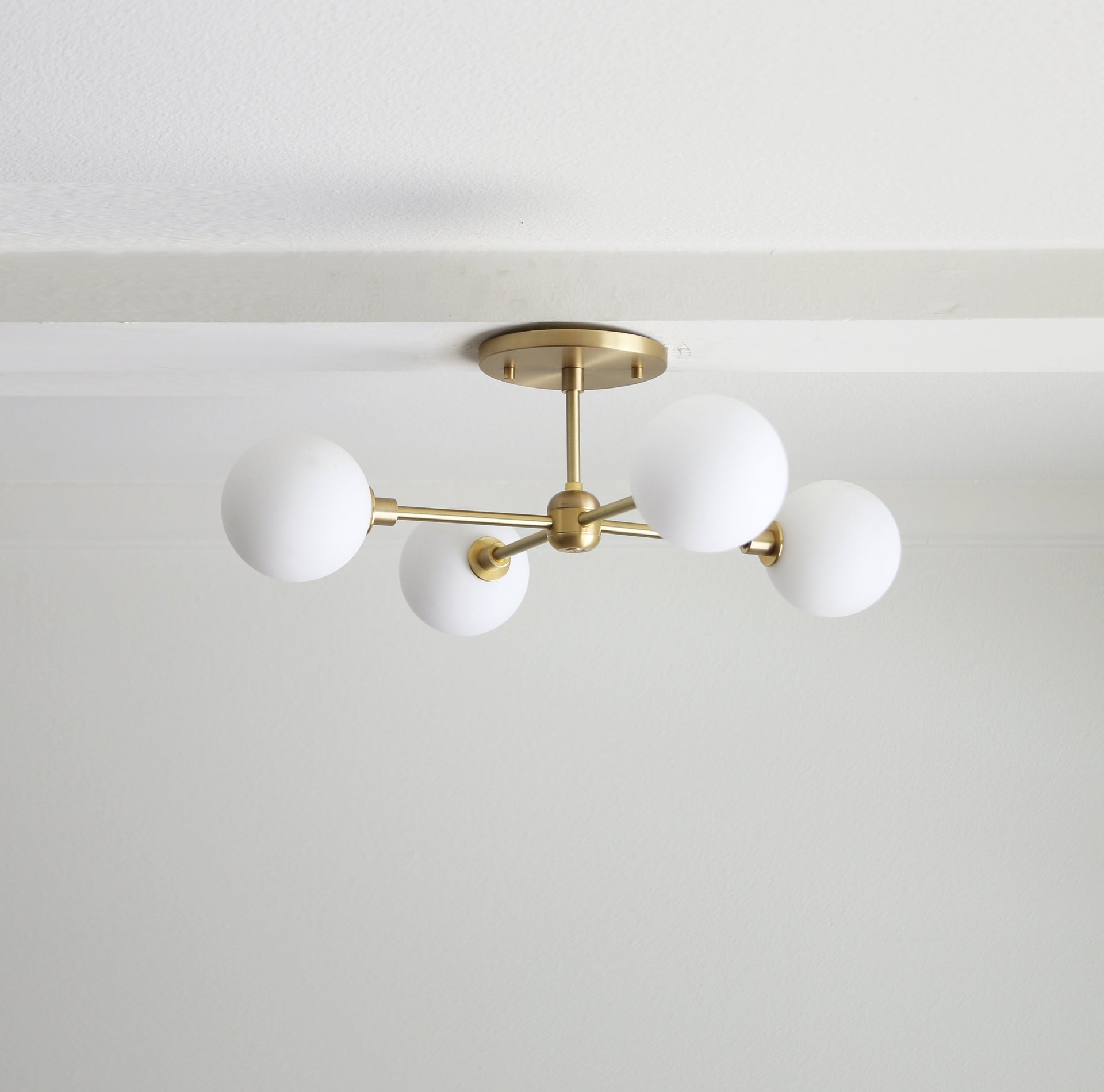 Brass Chandelier,  Modern Brass Sputnik Chandelier, Mid-century Modern Sputnik