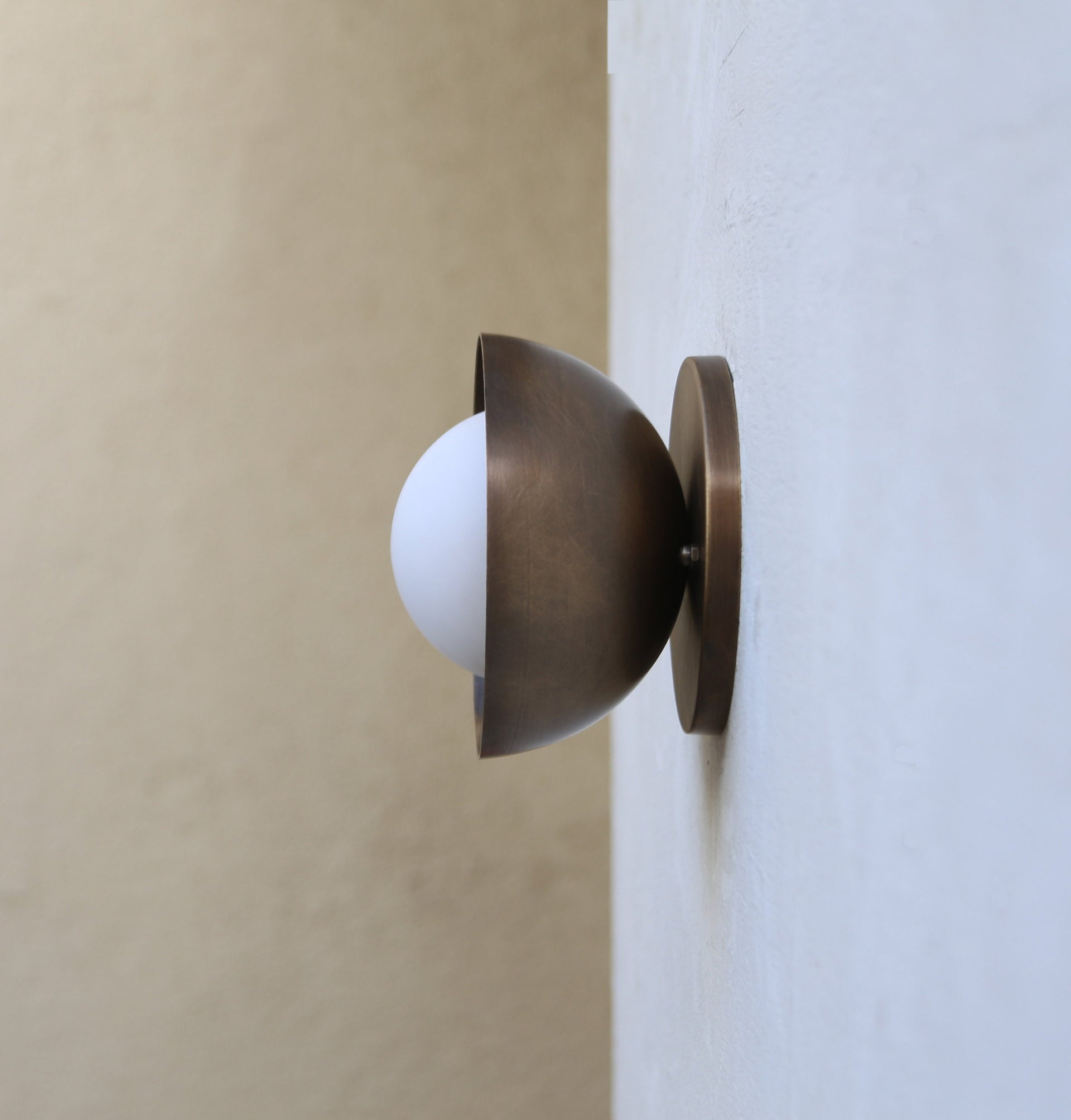 Wall Sconce/Flush mount Ceiling  Light, Mid Century Brass Wall Sconce/Ceiling   Light with mini- shade