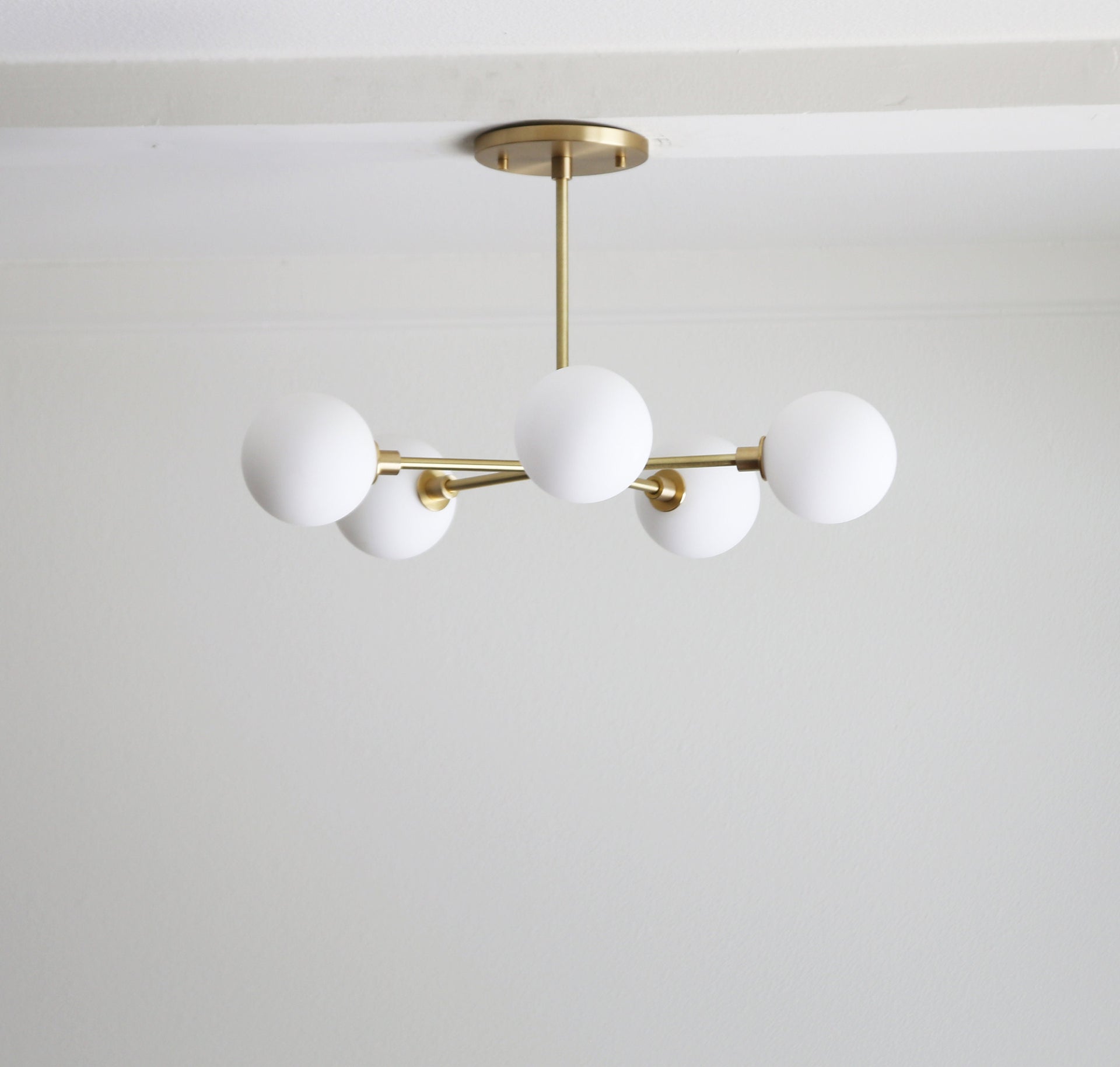 Brass Chandelier,  Modern Brass Sputnik Chandelier, Mid-century Modern Sputnik