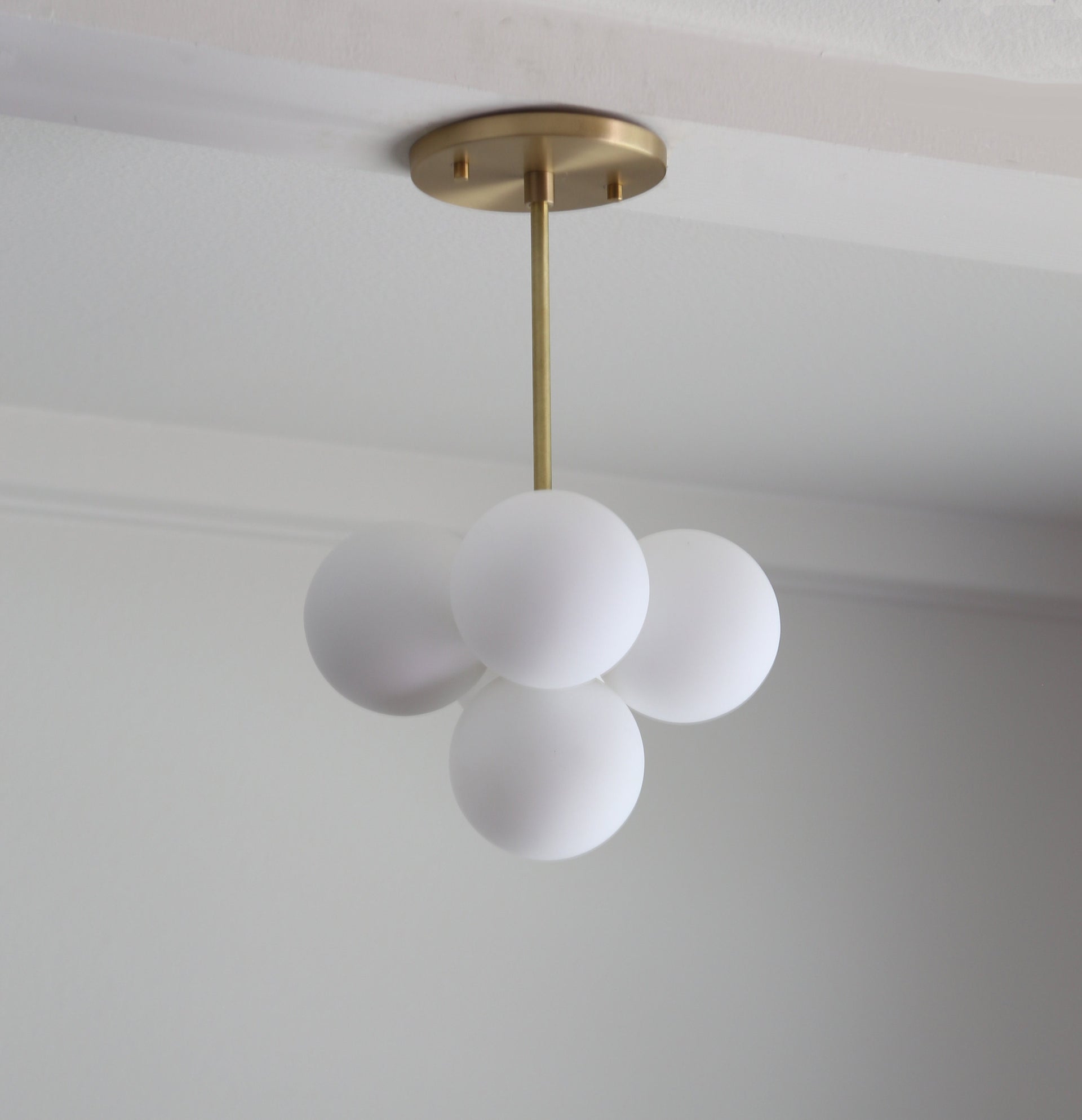 Cloud Light, Ceiling  Light, Mid Century Ceiling   Light with white glass mini- shade