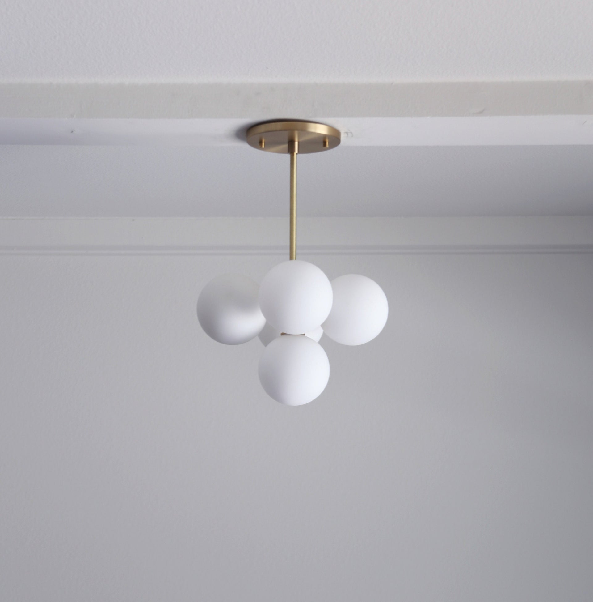 Cloud Light, Ceiling  Light, Mid Century Ceiling   Light with white glass mini- shade