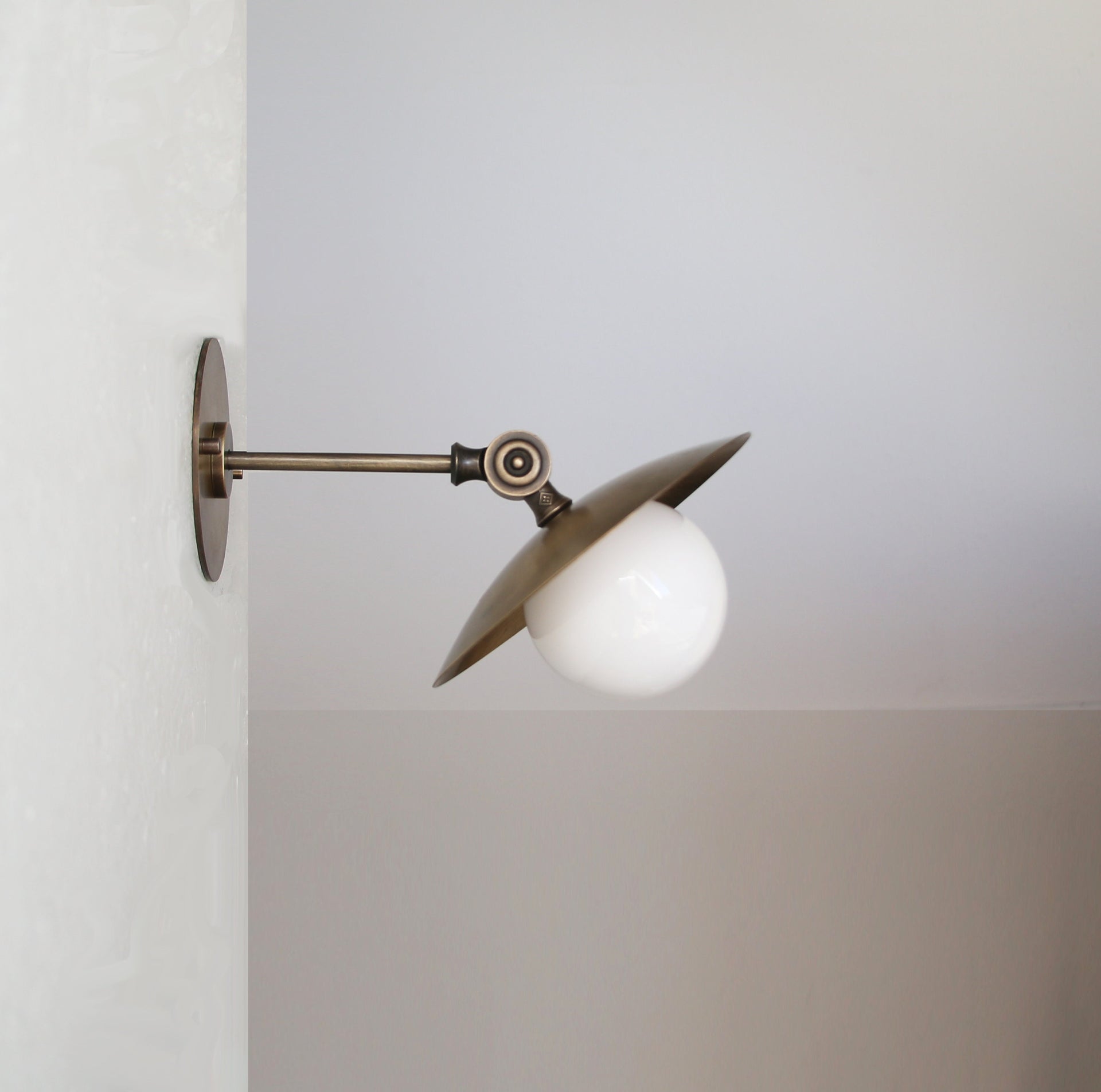 Brass Wall Sconce, Brass  light with brass shade, Minimal Sconce Light, wall sconce light, UL listed.