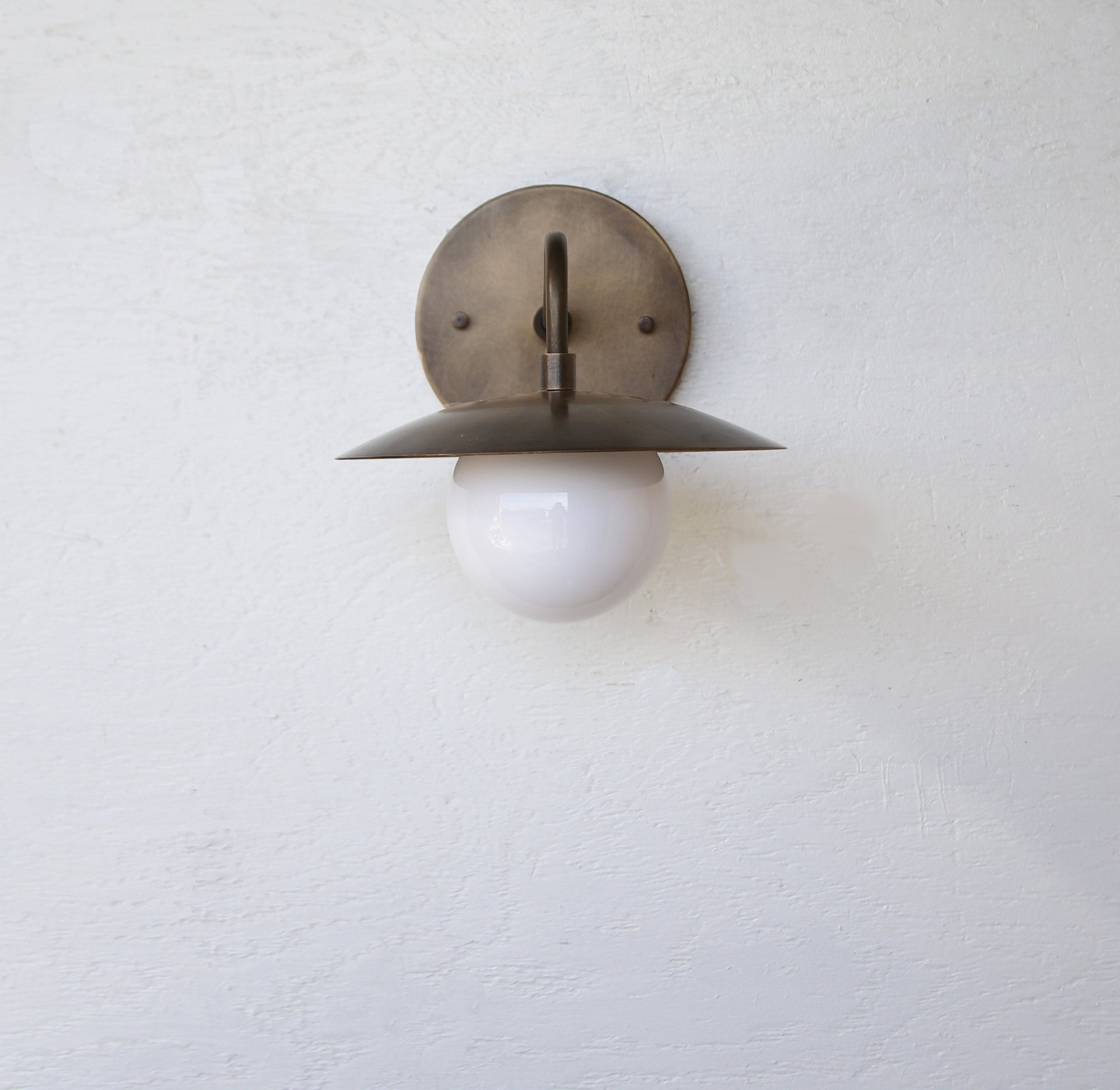 Brass Wall Sconce- Brass  light with brass shade- Minimal Sconce Light