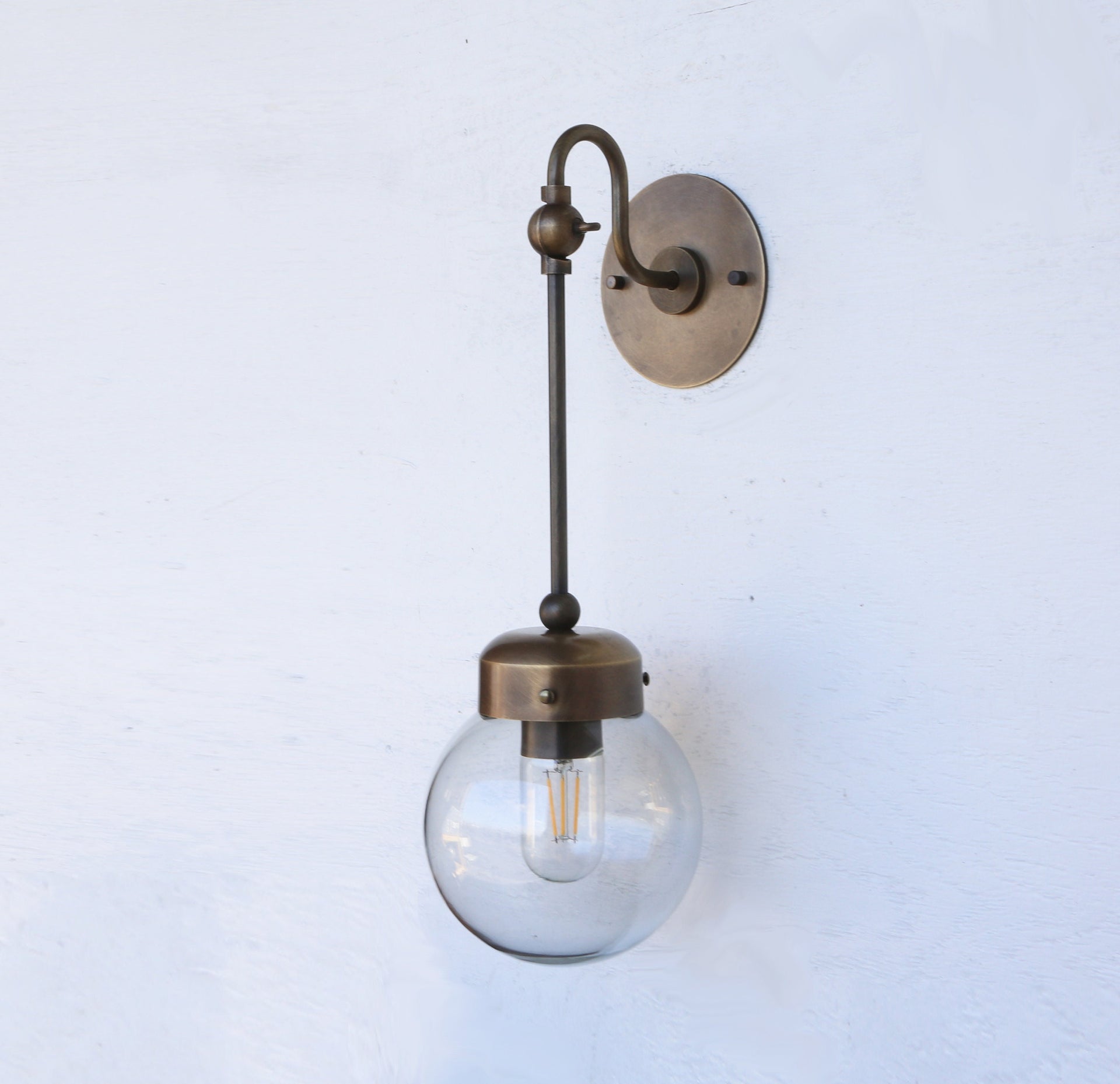 Wall Sconce Light, Mid Century Brass Wall Sconce light