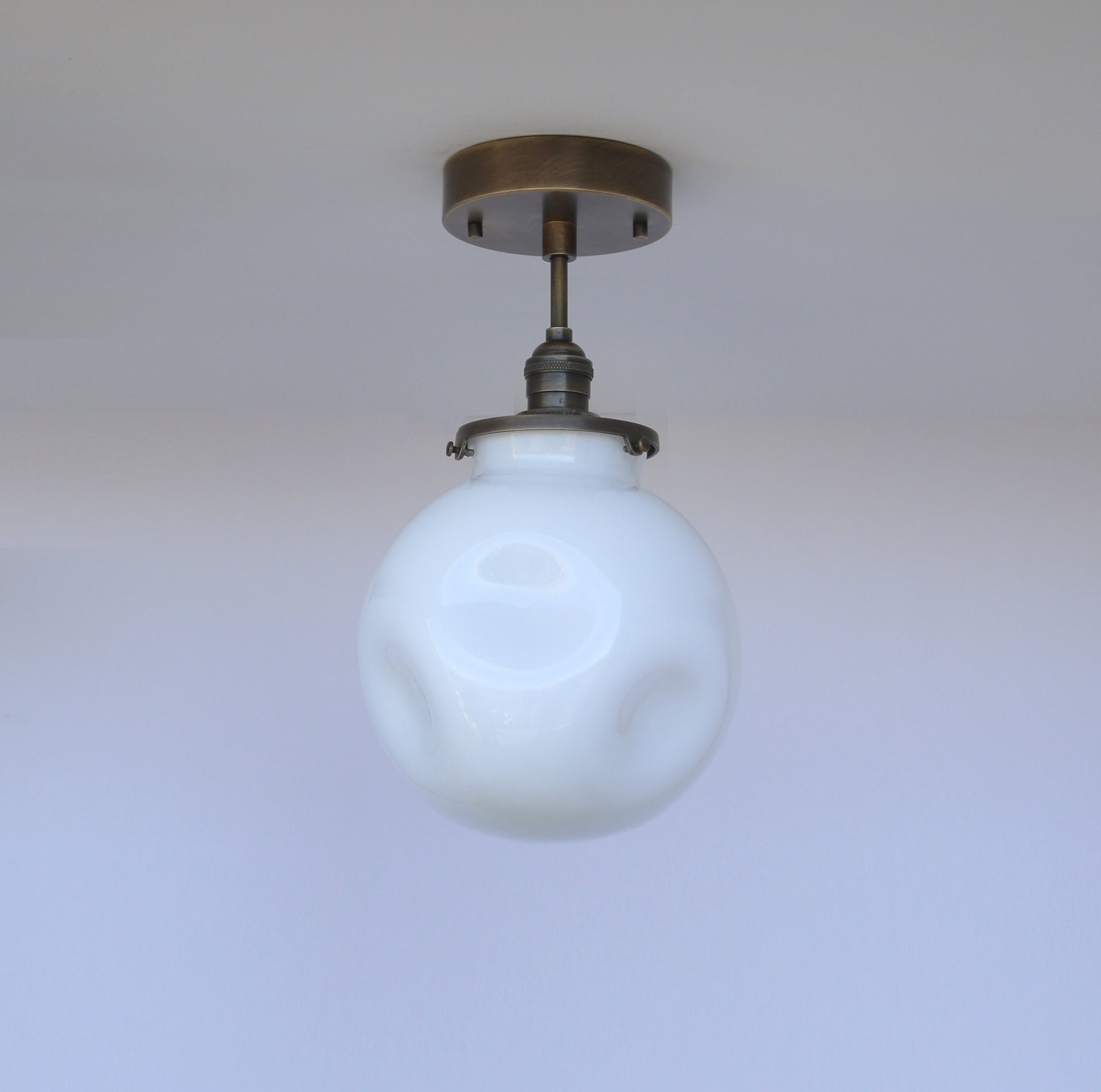 Semi-Flush Mount Ceiling Light Fixture - Mid Century Modern Globe Lighting Fixtures - Modern Brass Light Fixtures