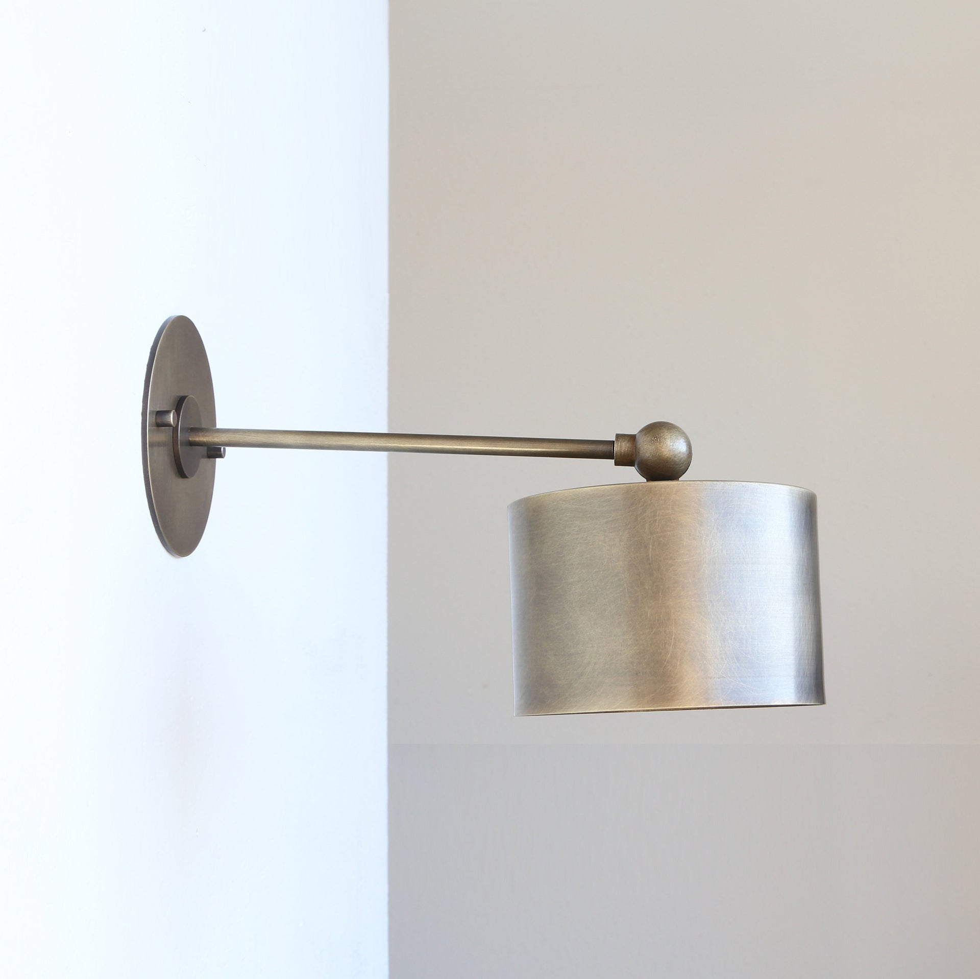 Aged brass Wall Sconce  light with, Modern brass light,  Mid Century brass wall sconce light