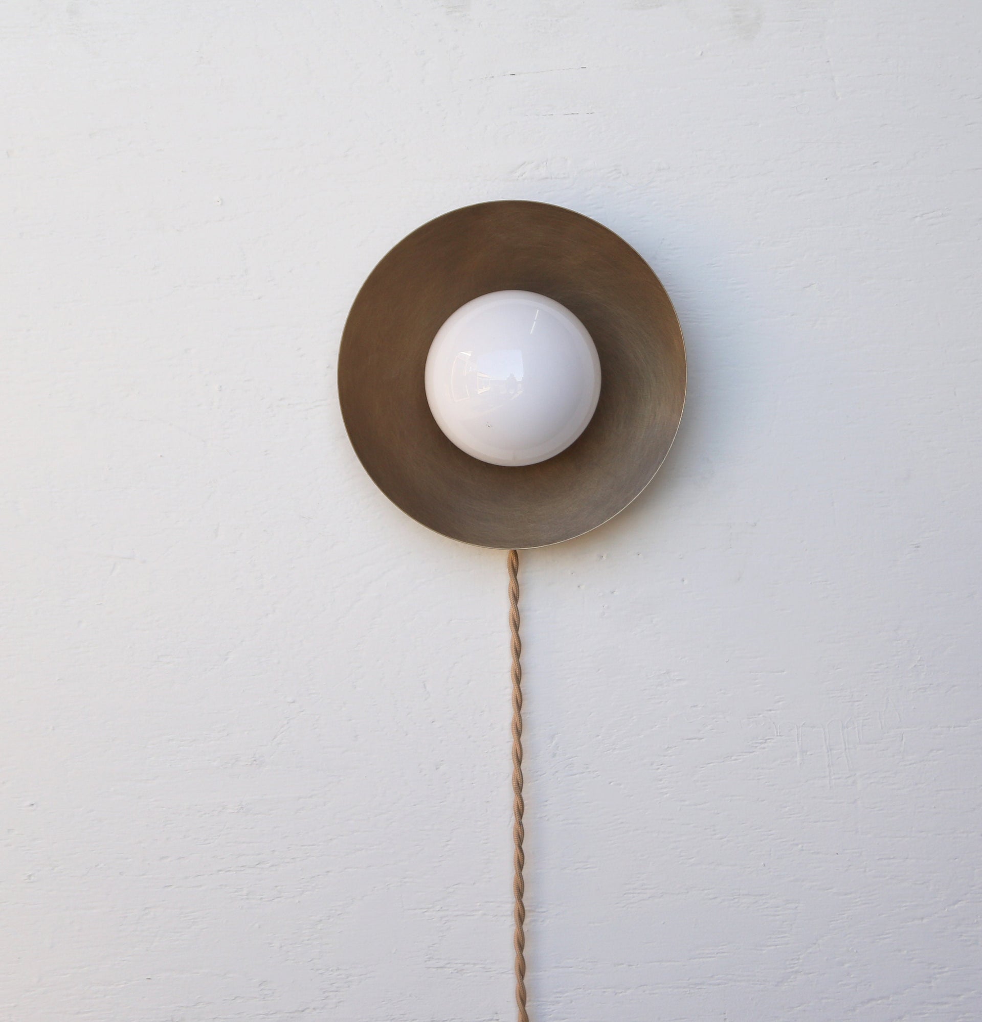 Plug-in Brass Wall Sconce, Solid  Brass Wall Sconce/Ceiling Flush Mount light