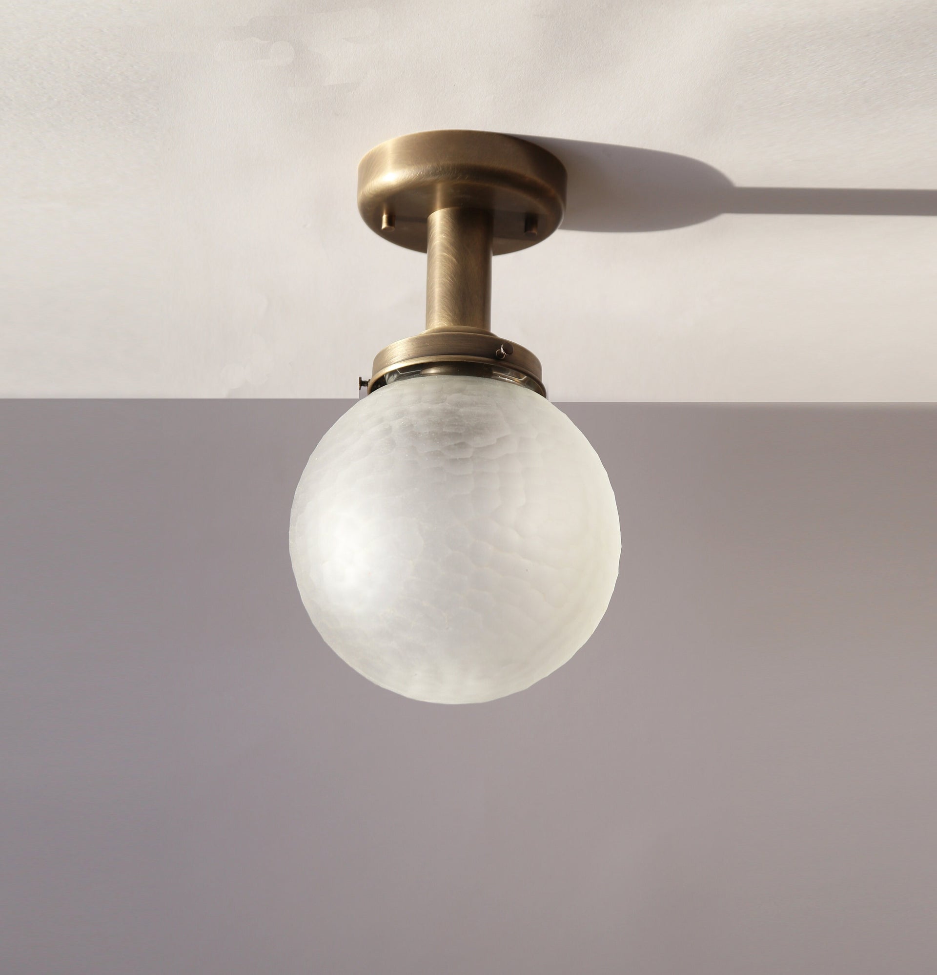 Cutting glass globe Flush Mount Ceiling Light Fixture, Modern Globe Lighting Fixtures, Modern Brass Light Fixtures, UL Listed, No.0207