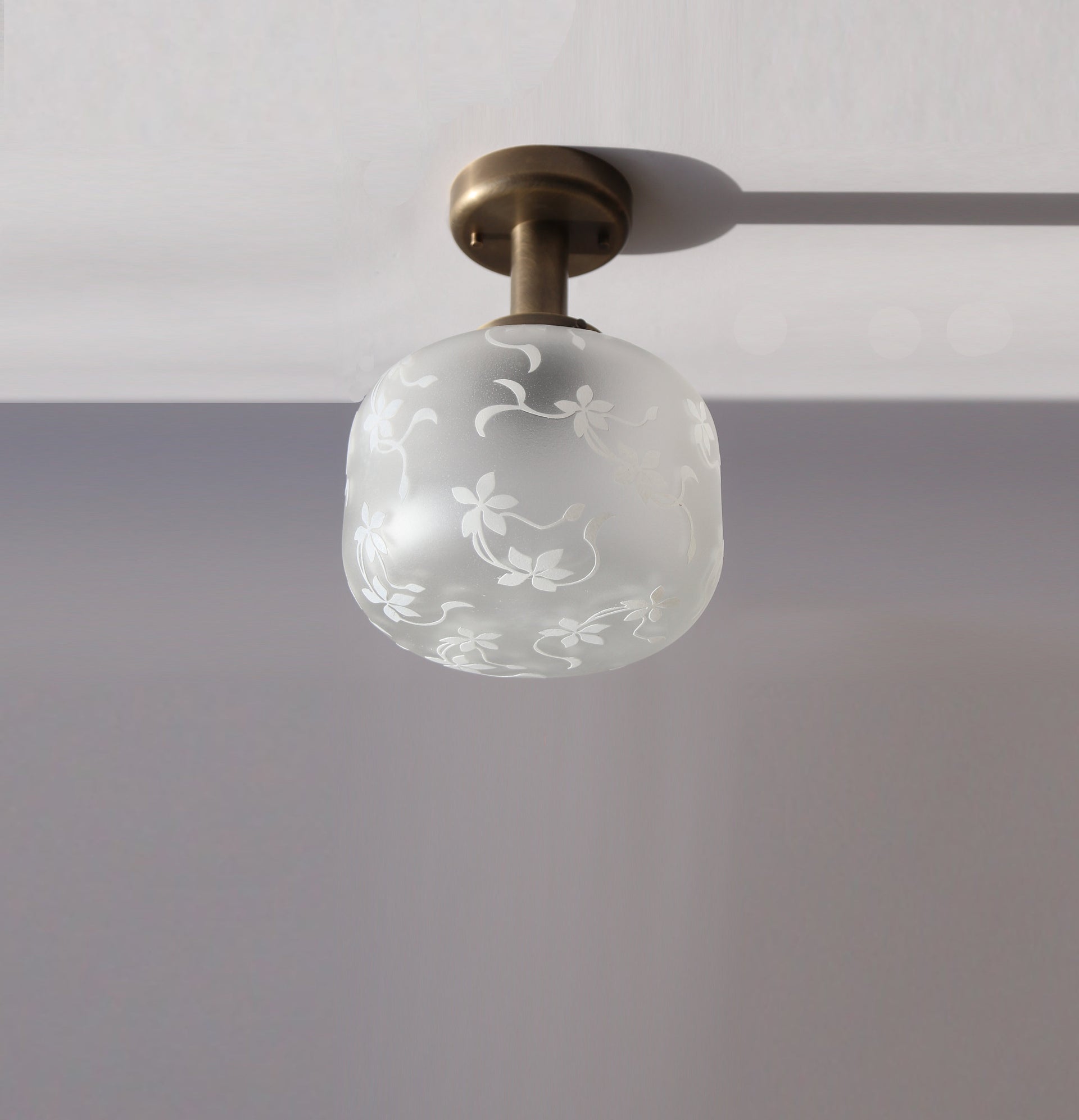 Cutting glass globe Flush Mount Ceiling Light Fixture, Modern Globe Lighting Fixtures, Modern Brass Light Fixtures, UL Listed, No.0200