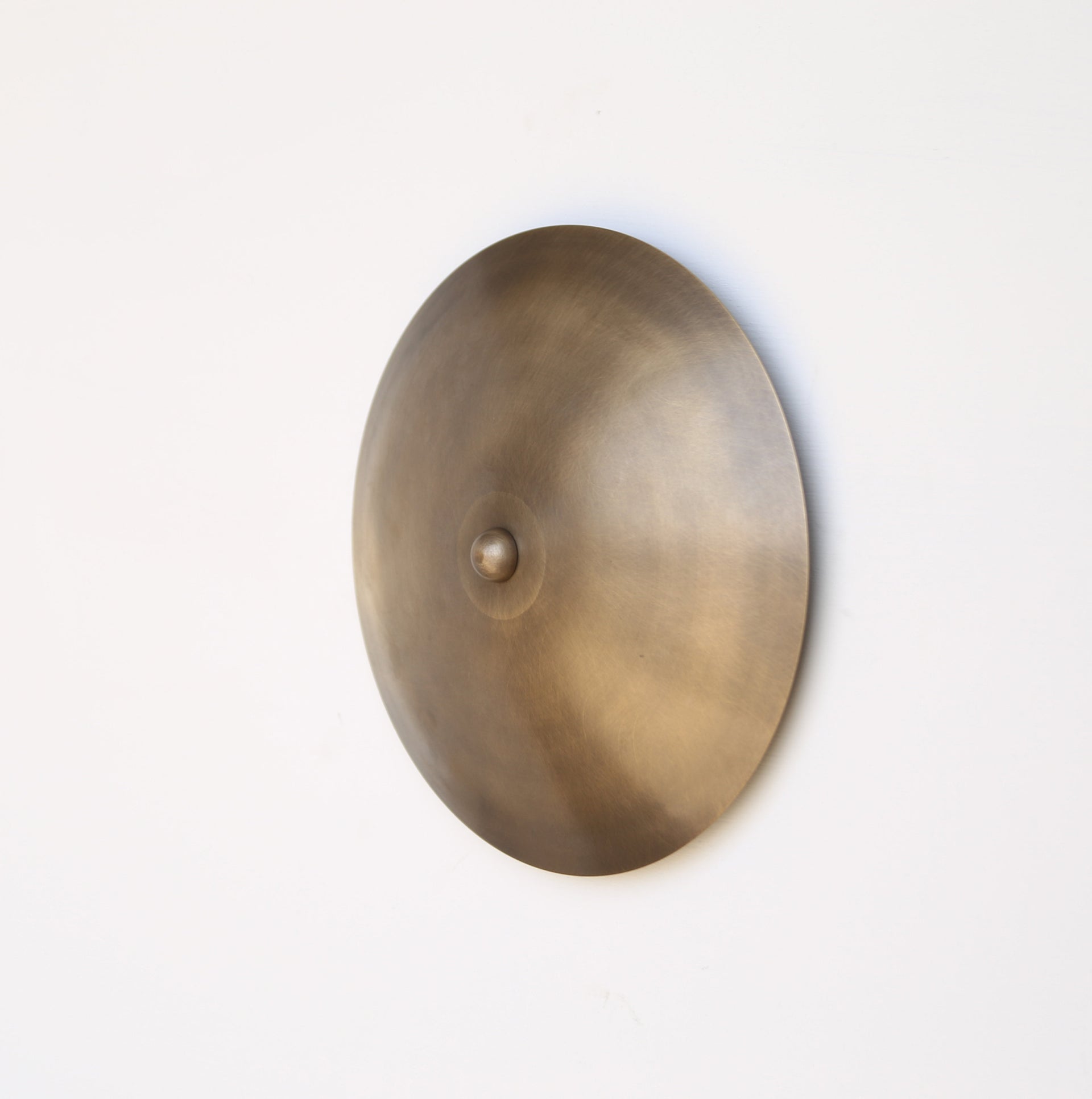 Brass Wall Sconce- Brass disc wall scone