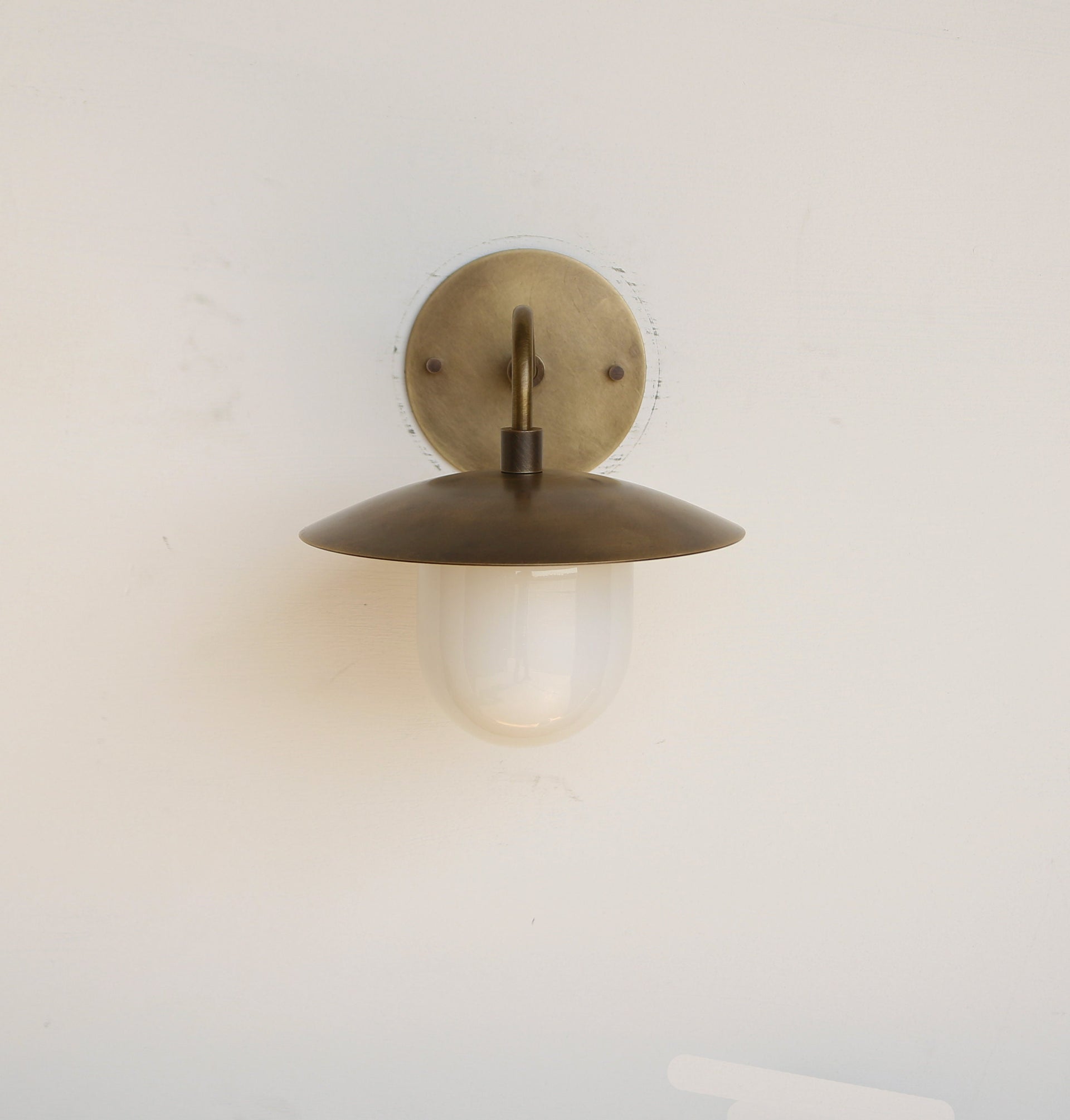 Solid Brass Wall Sconce  light with brass shade-Minimal Sconce Light- No. LM2