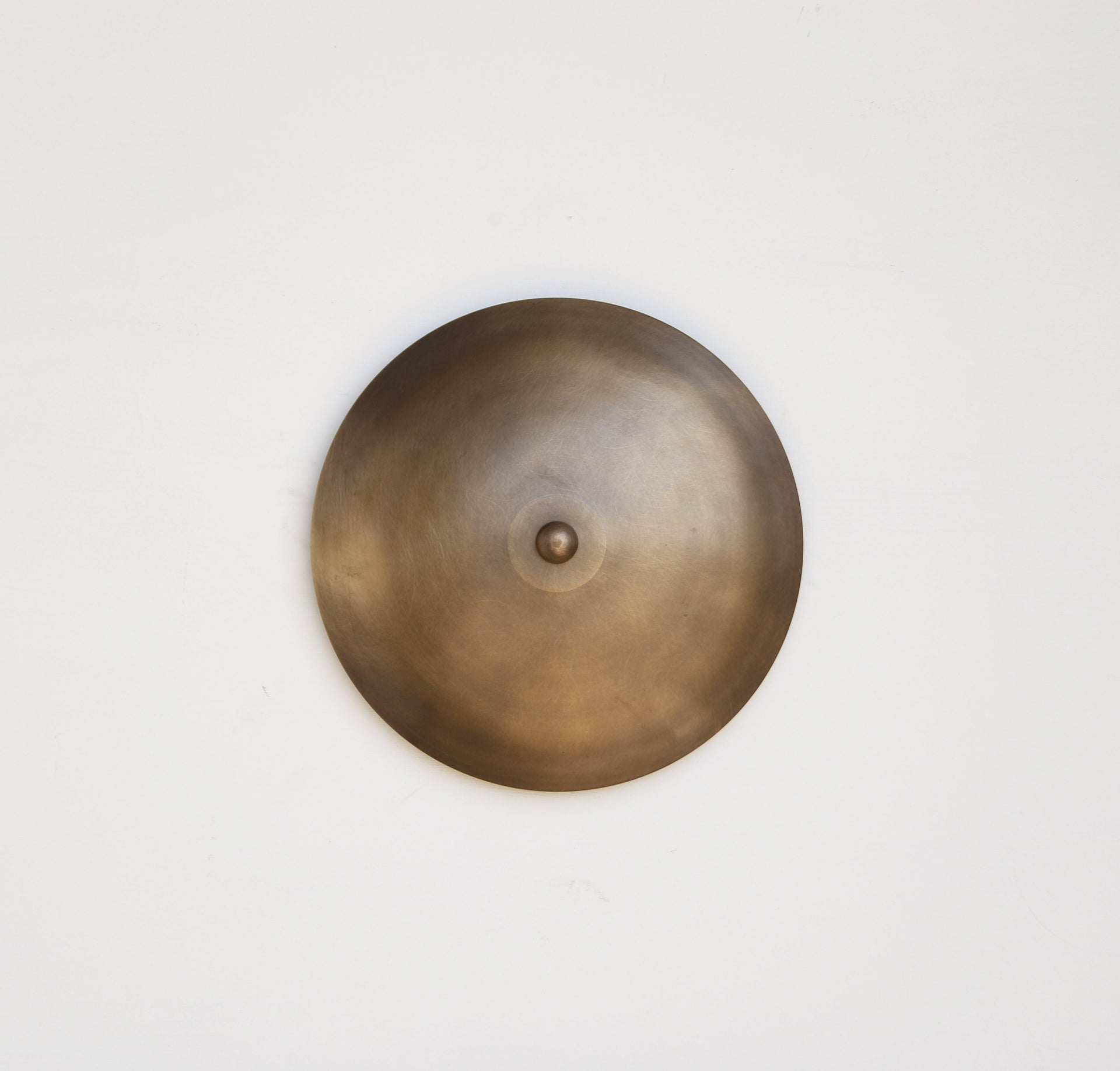 Brass Wall Sconce- Brass disc wall scone