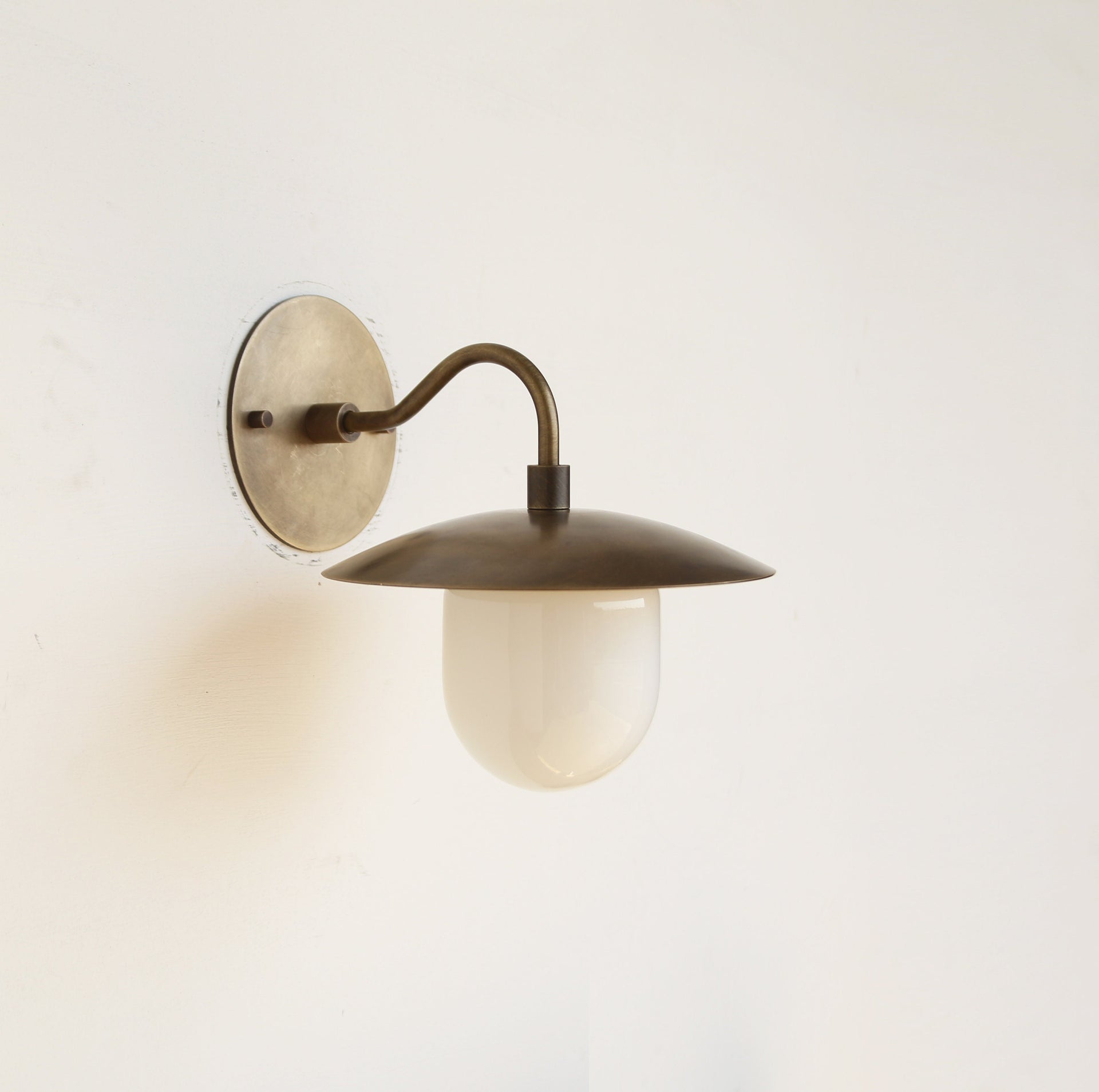 Solid Brass Wall Sconce  light with brass shade-Minimal Sconce Light- No. LM2