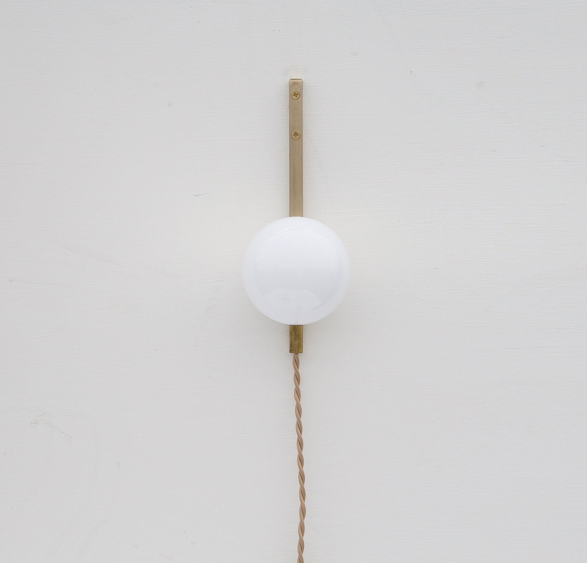 Plug-in  wall sconce Light, Brass light with glass shade, Minimalist Wall Sconce Light