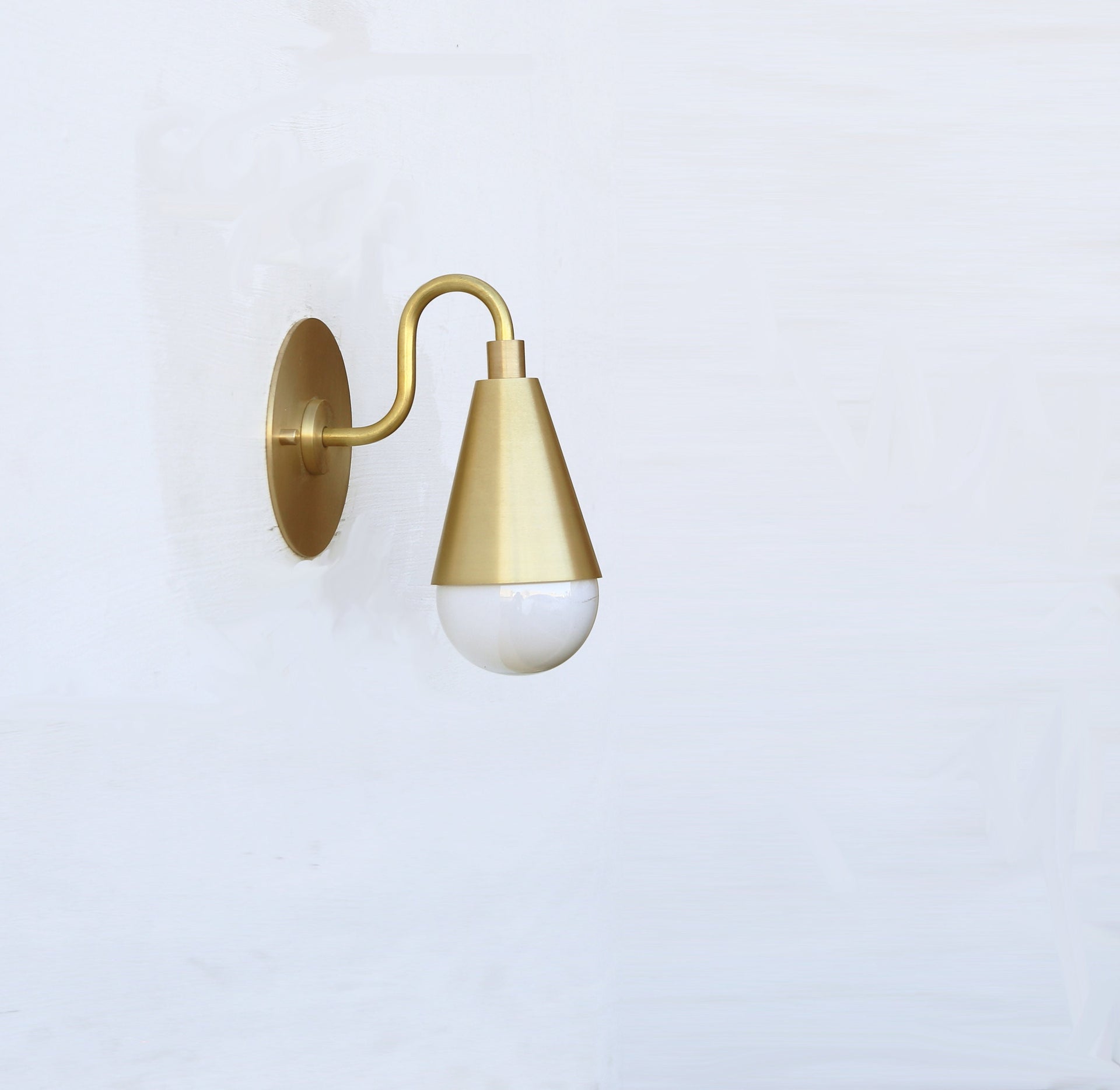 Brass Wall Sconce  light with, Modern brass light,  Mid Century brass wall sconce light,Minimal Sconce Light, Thin Canopy Brass Light