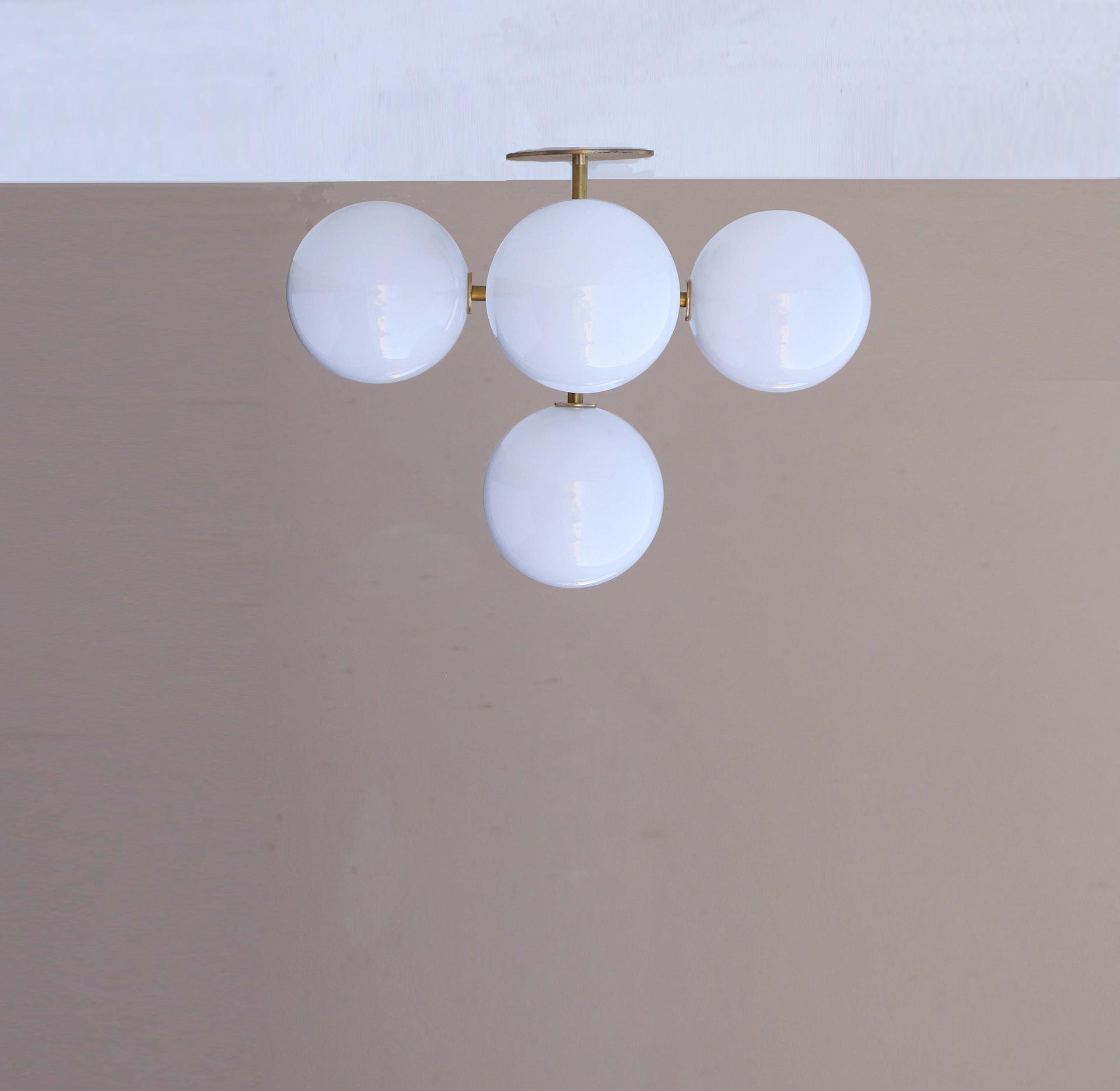 6" Modern Brass Sputnik Chandelier-  Modern Sputnik 5-arm Brass Ceiling Light