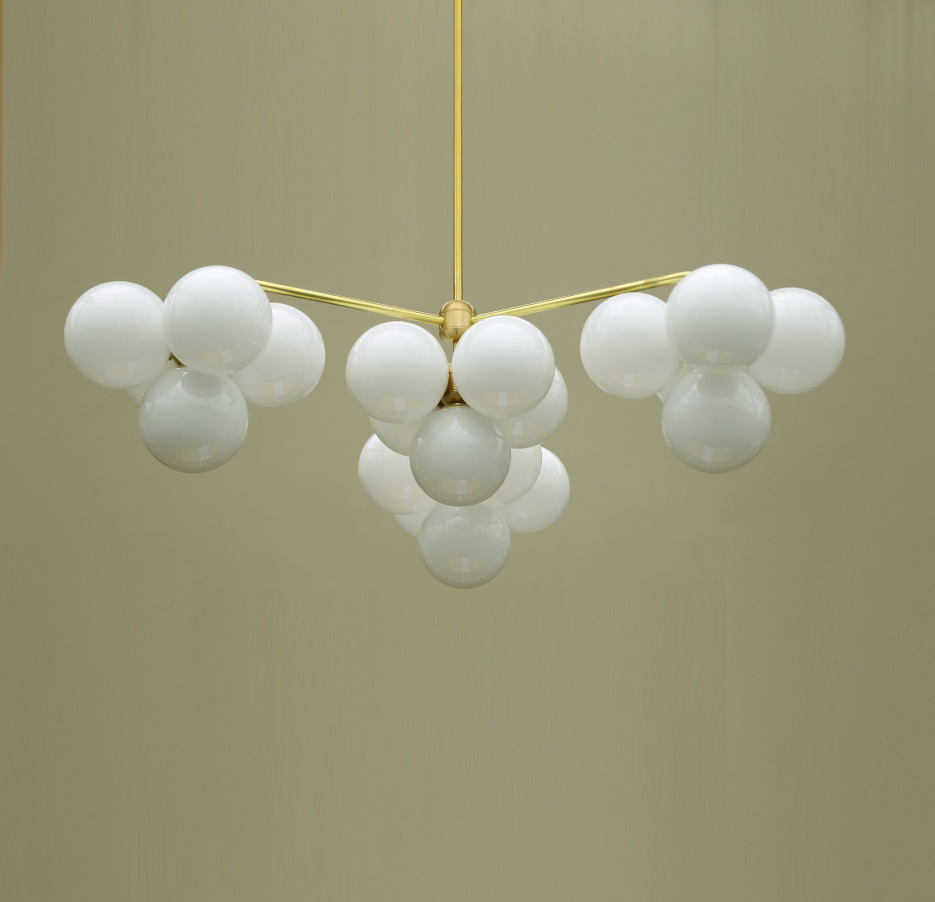 Grapes Cluster  Light, Brass  Chandelier, Glass Shade Chandelier.