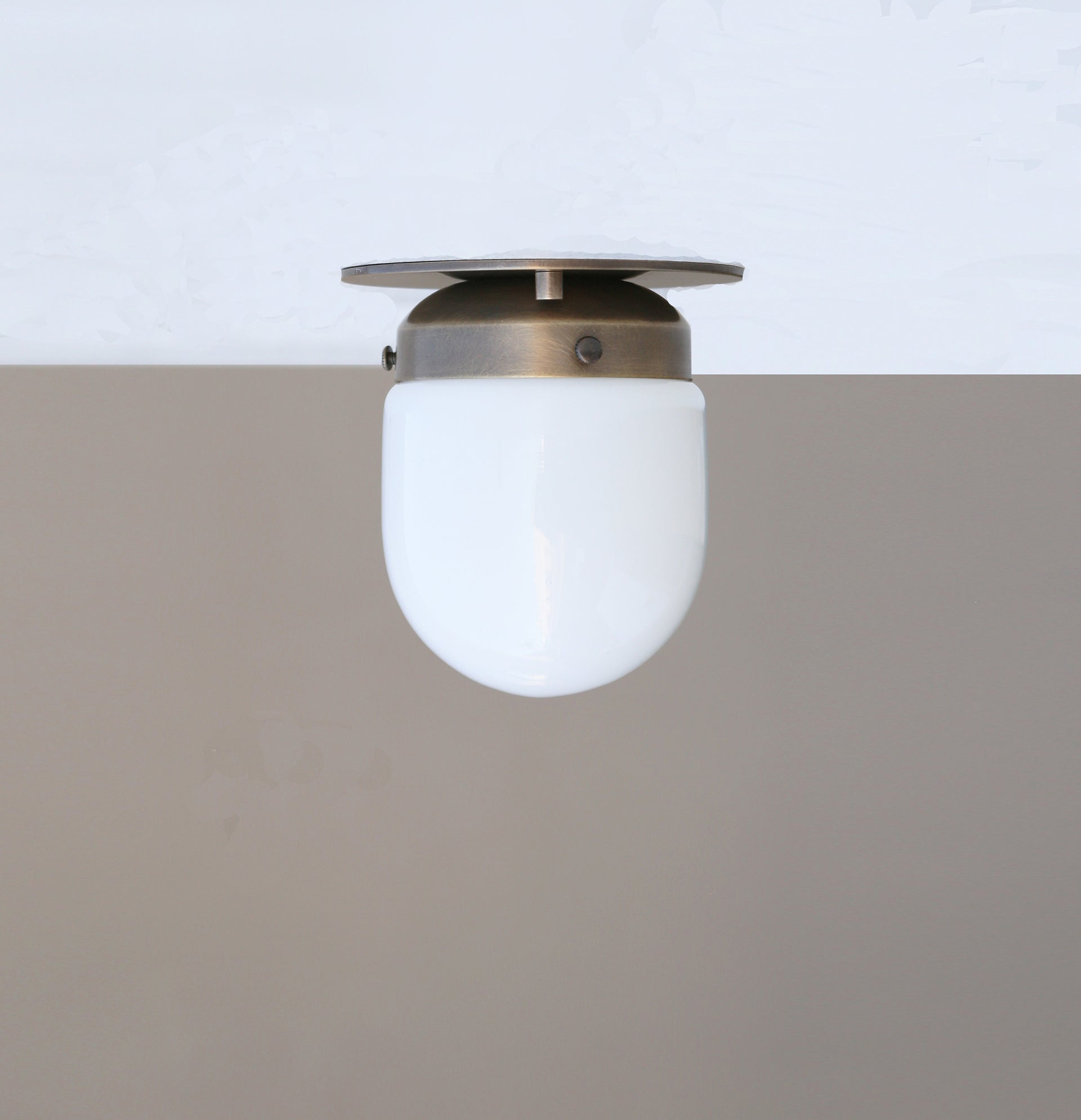Flush mount Ceiling  Light, Ceiling   Light with milk white glass mini- shade