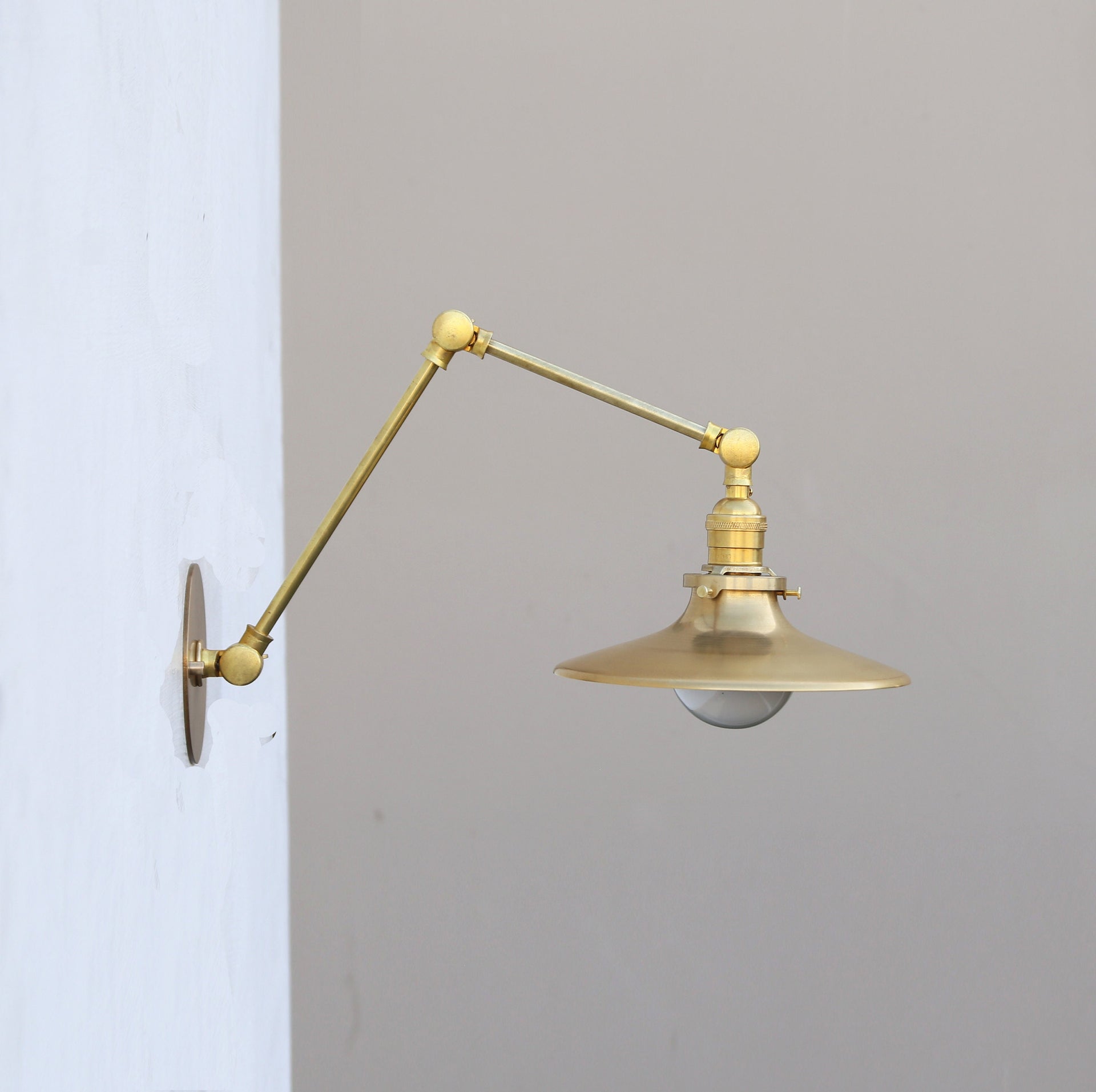 Brass  Adjustable Wall Sconce  light, Solid Brass Swivel Wall Sconce  light