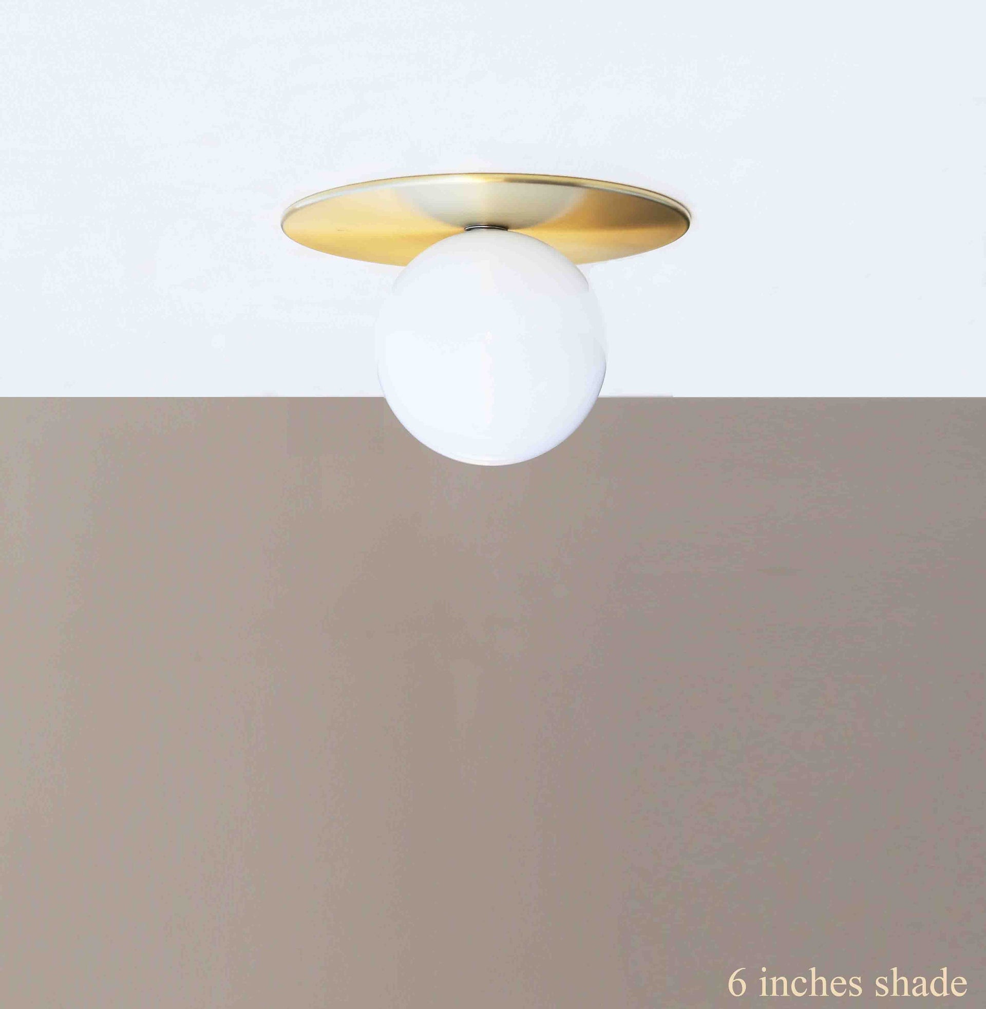 Flush mount Ceiling  Light,  Ceiling   Light with white glass  shade