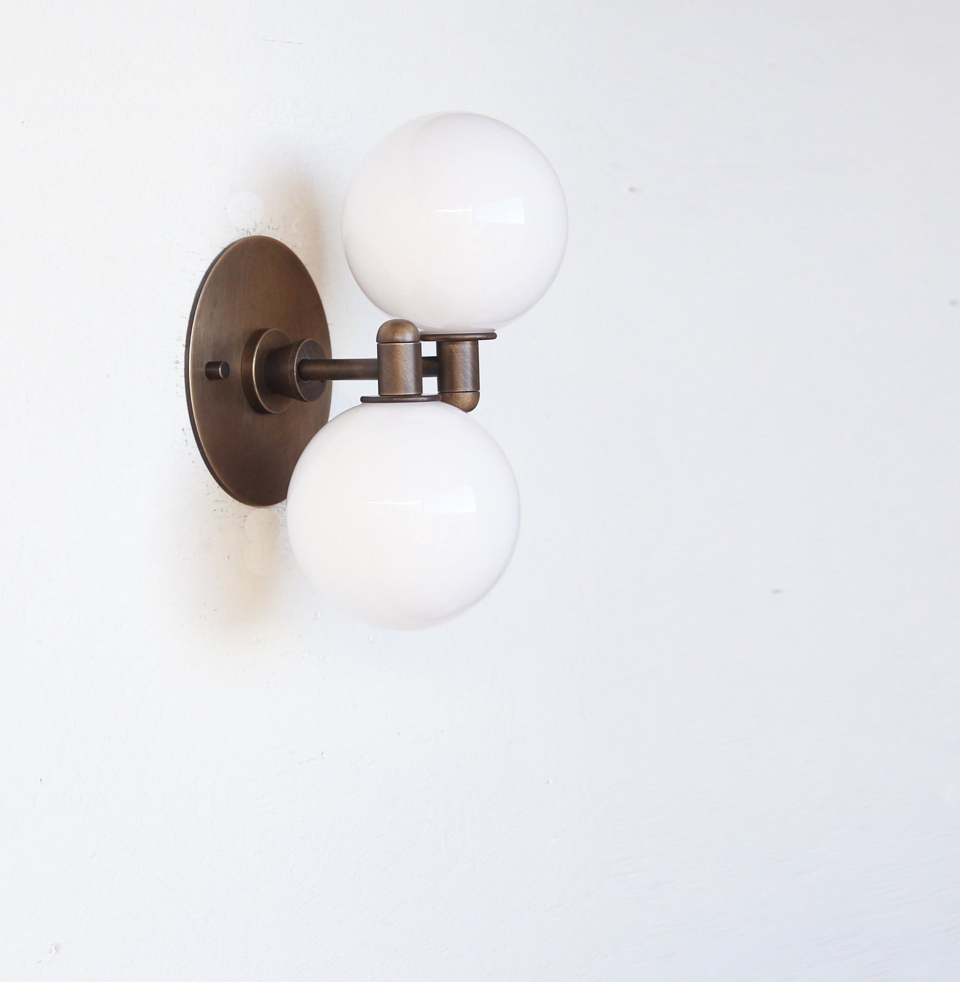 Double-shade Brass Wall Sconce light, 4" Shade modern brass light, Wall sconce light, Double-shade wall sconce Light