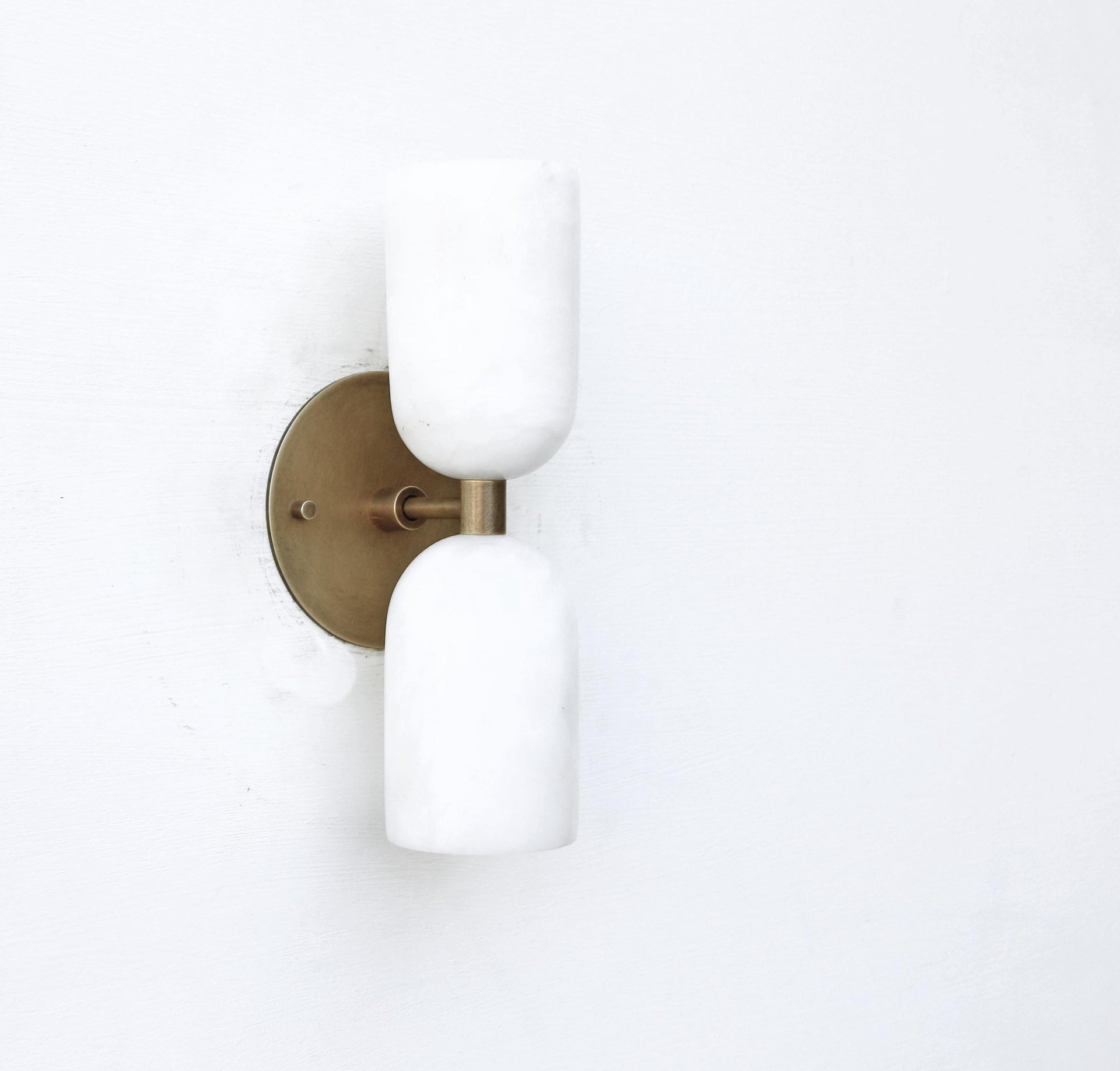 Brass  Wall Sconce light - Bathroom Vanity  Light- Brass Wall Sconce with Alabaster Shade