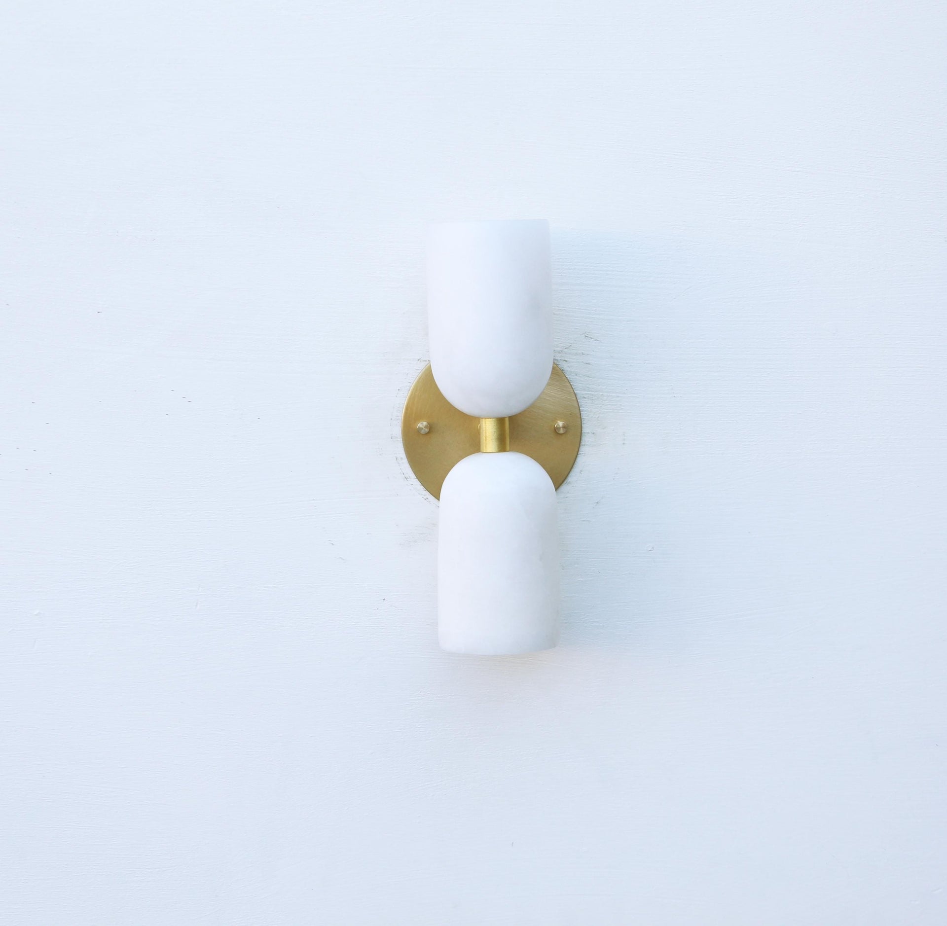 Brass Wall Sconce light - Bathroom Vanity Light- Brass Wall Sconce with Alabaster Shade, UL Listed No.0077